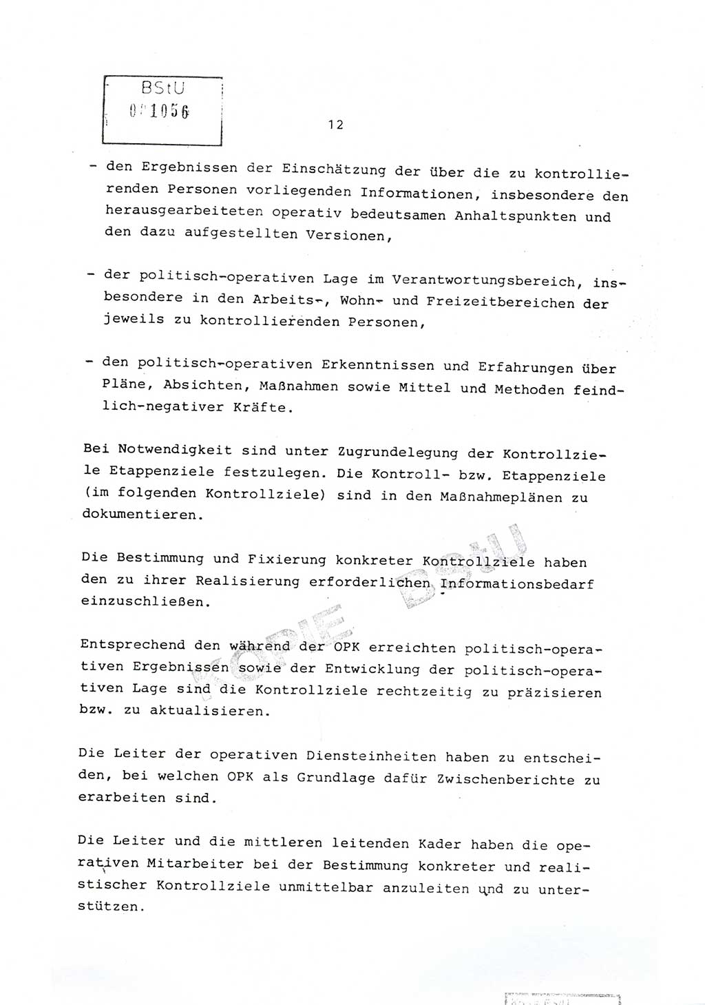 Richtlinie Nr. 1/81 über die operative Personenkontrolle (OPK), Ministerium für Staatssicherheit (MfS) [Deutsche Demokratische Republik (DDR)], Der Minister, Geheime Verschlußsache (GVS) ooo8-10/81, Berlin 1981, Blatt 12 (RL 1/81 OPK DDR MfS Min. GVS ooo8-10/81 1981, Bl. 12)