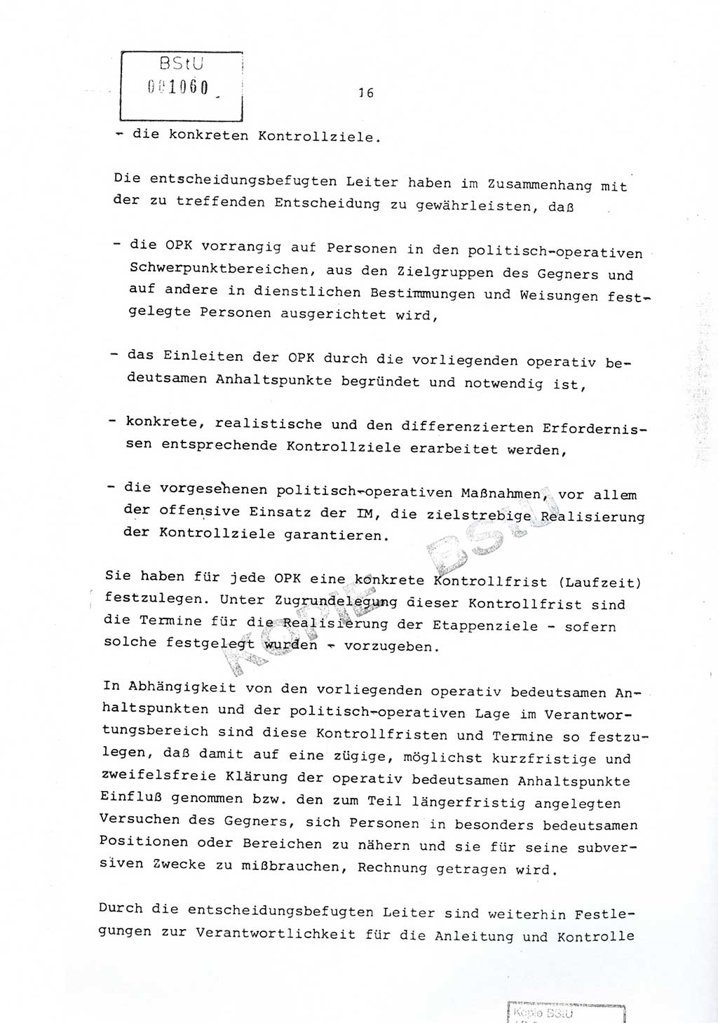 Richtlinie Nr. 1/81 über die operative Personenkontrolle (OPK), Ministerium für Staatssicherheit (MfS) [Deutsche Demokratische Republik (DDR)], Der Minister, Geheime Verschlußsache (GVS) ooo8-10/81, Berlin 1981, Blatt 16 (RL 1/81 OPK DDR MfS Min. GVS ooo8-10/81 1981, Bl. 16)