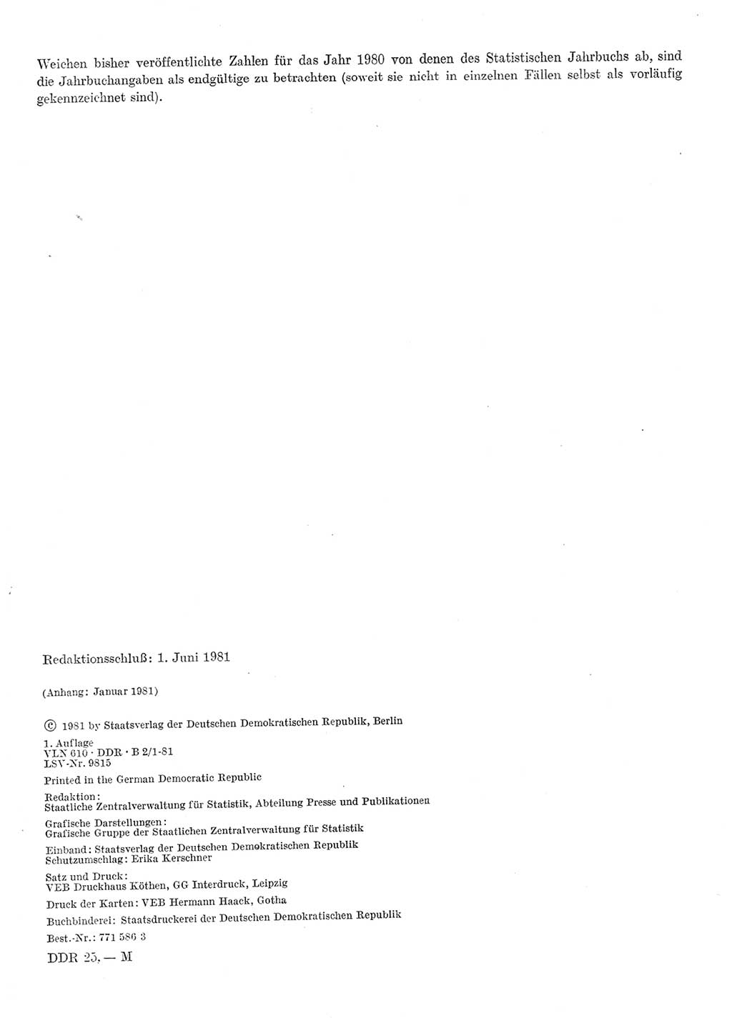 Statistisches Jahrbuch der Deutschen Demokratischen Republik (DDR) 1981, Seite 2 (Stat. Jb. DDR 1981, S. 2)