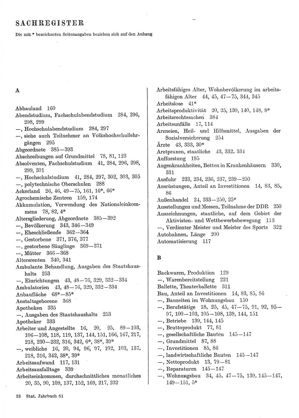 Statistisches Jahrbuch der Deutschen Demokratischen Republik (DDR) 1981, Seite 1 (Stat. Jb. DDR 1981, S. 1)
