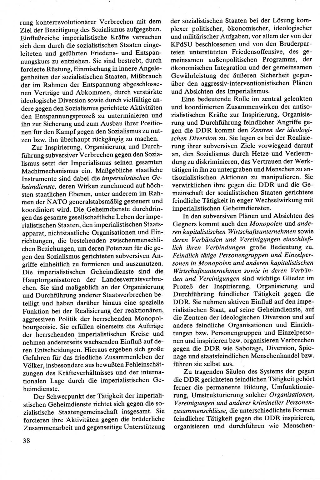 Strafrecht [Deutsche Demokratische Republik (DDR)], Besonderer Teil, Lehrbuch 1981, Seite 38 (Strafr. DDR BT Lb. 1981, S. 38)