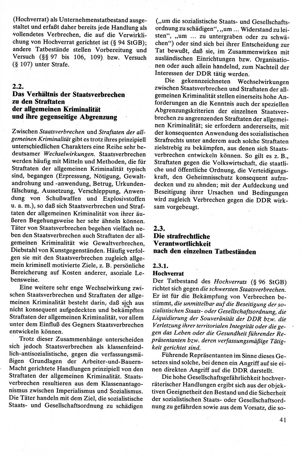 Strafrecht [Deutsche Demokratische Republik (DDR)], Besonderer Teil, Lehrbuch 1981, Seite 41 (Strafr. DDR BT Lb. 1981, S. 41)