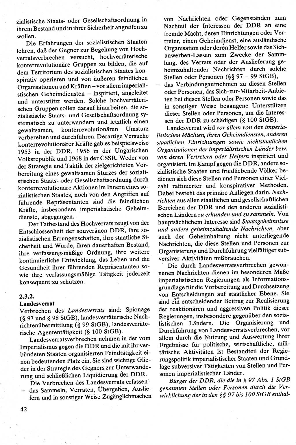 Strafrecht [Deutsche Demokratische Republik (DDR)], Besonderer Teil, Lehrbuch 1981, Seite 42 (Strafr. DDR BT Lb. 1981, S. 42)
