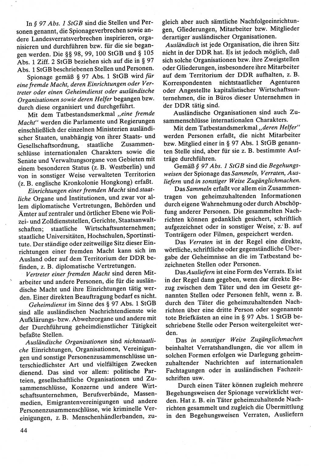 Strafrecht [Deutsche Demokratische Republik (DDR)], Besonderer Teil, Lehrbuch 1981, Seite 44 (Strafr. DDR BT Lb. 1981, S. 44)