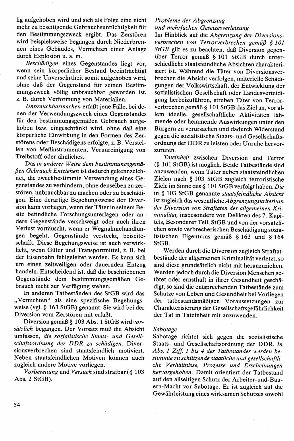 Strafrecht [Deutsche Demokratische Republik (DDR)], Besonderer Teil, Lehrbuch 1981, Seite 54 (Strafr. DDR BT Lb. 1981, S. 54)