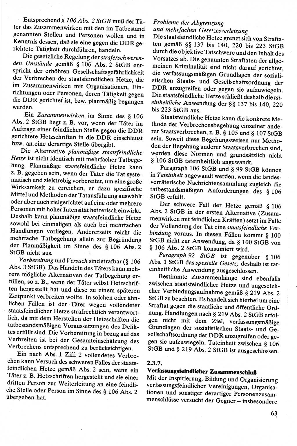 Strafrecht [Deutsche Demokratische Republik (DDR)], Besonderer Teil, Lehrbuch 1981, Seite 63 (Strafr. DDR BT Lb. 1981, S. 63)