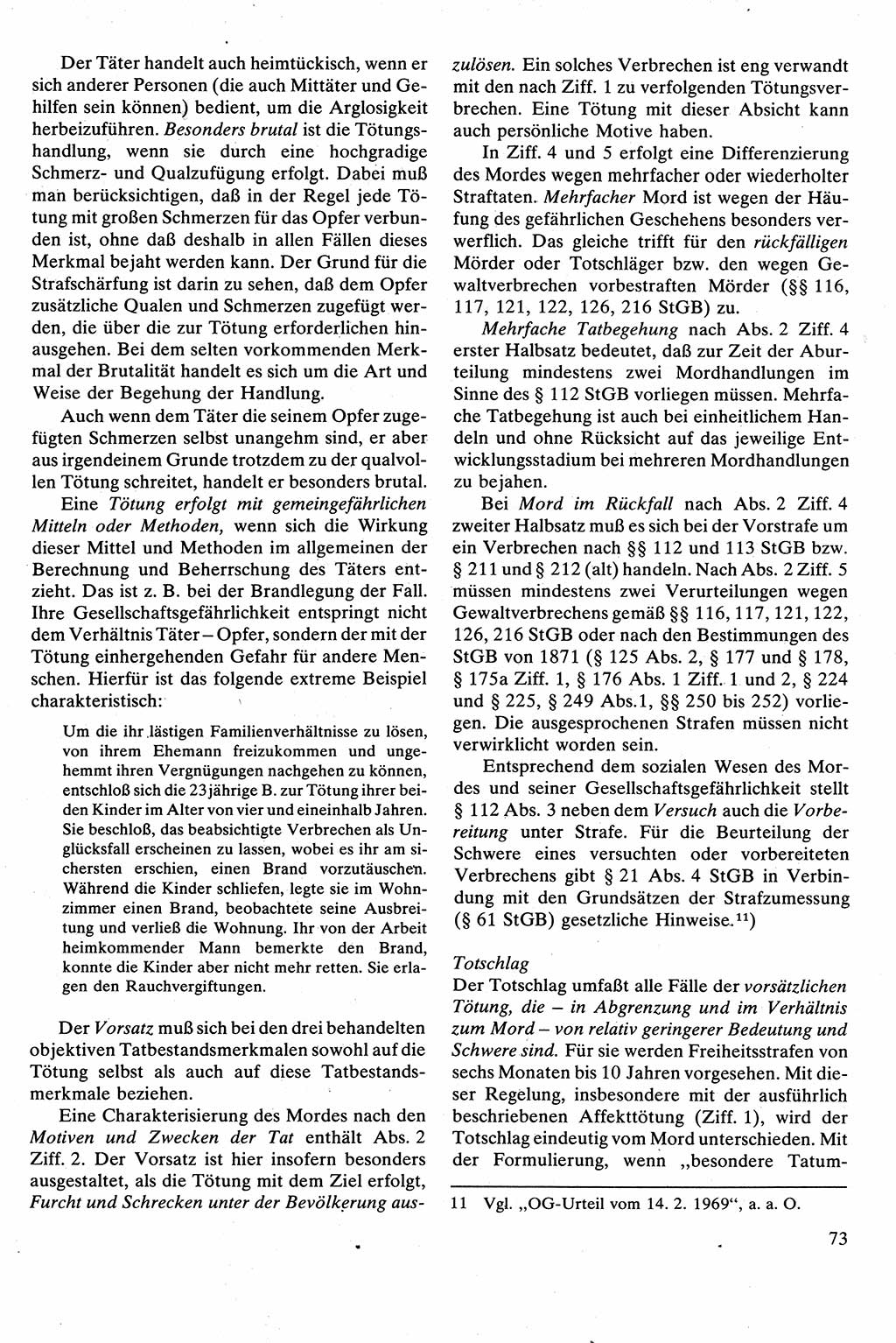 Strafrecht [Deutsche Demokratische Republik (DDR)], Besonderer Teil, Lehrbuch 1981, Seite 73 (Strafr. DDR BT Lb. 1981, S. 73)
