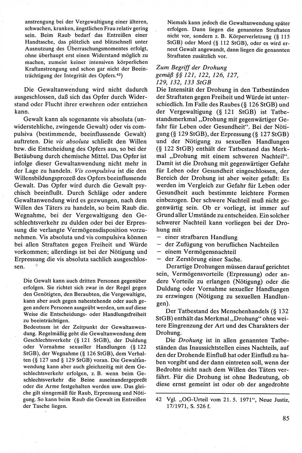 Strafrecht [Deutsche Demokratische Republik (DDR)], Besonderer Teil, Lehrbuch 1981, Seite 85 (Strafr. DDR BT Lb. 1981, S. 85)