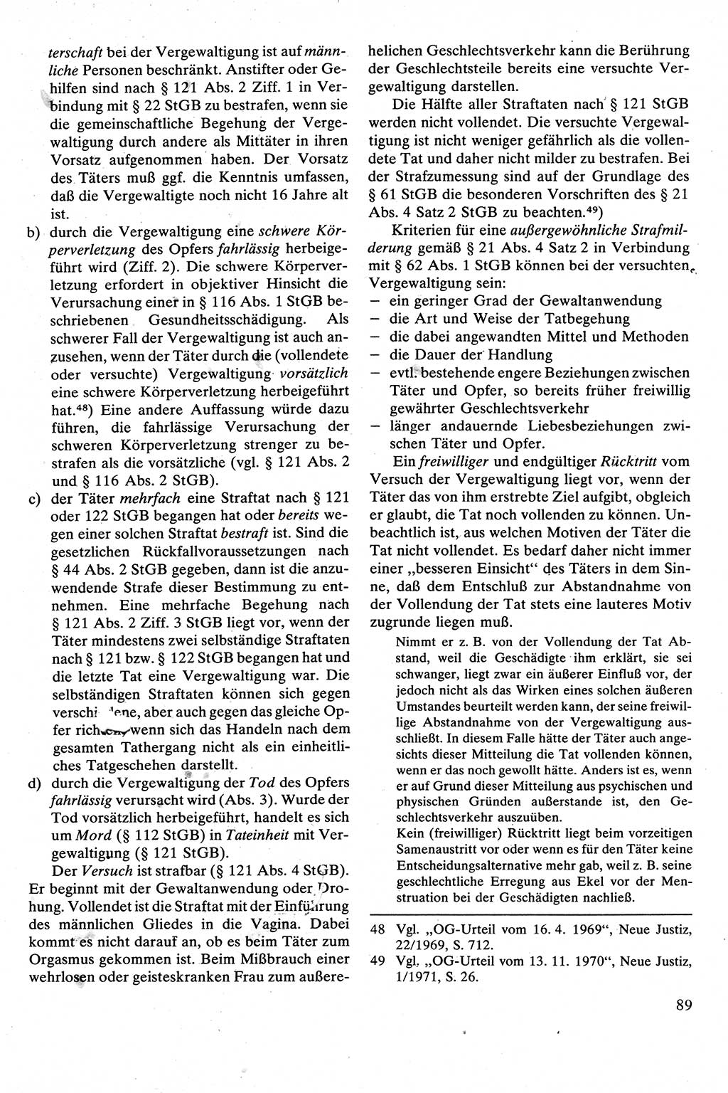 Strafrecht [Deutsche Demokratische Republik (DDR)], Besonderer Teil, Lehrbuch 1981, Seite 89 (Strafr. DDR BT Lb. 1981, S. 89)