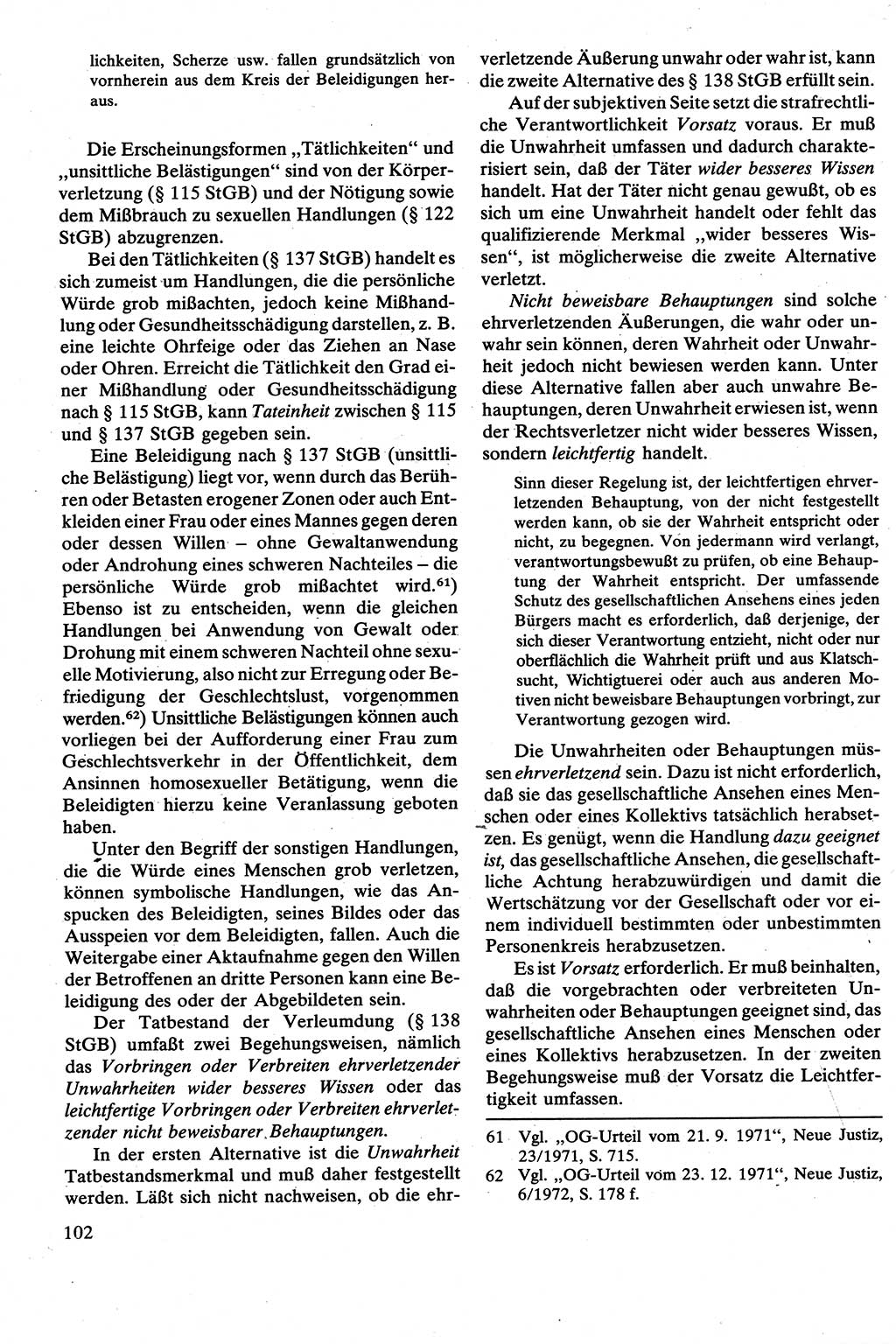 Strafrecht [Deutsche Demokratische Republik (DDR)], Besonderer Teil, Lehrbuch 1981, Seite 102 (Strafr. DDR BT Lb. 1981, S. 102)