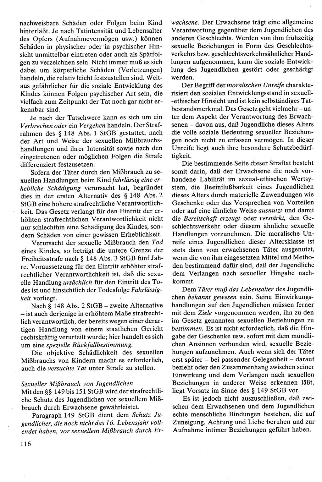 Strafrecht [Deutsche Demokratische Republik (DDR)], Besonderer Teil, Lehrbuch 1981, Seite 116 (Strafr. DDR BT Lb. 1981, S. 116)