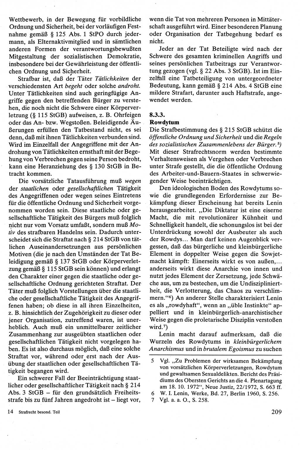 Strafrecht [Deutsche Demokratische Republik (DDR)], Besonderer Teil, Lehrbuch 1981, Seite 209 (Strafr. DDR BT Lb. 1981, S. 209)