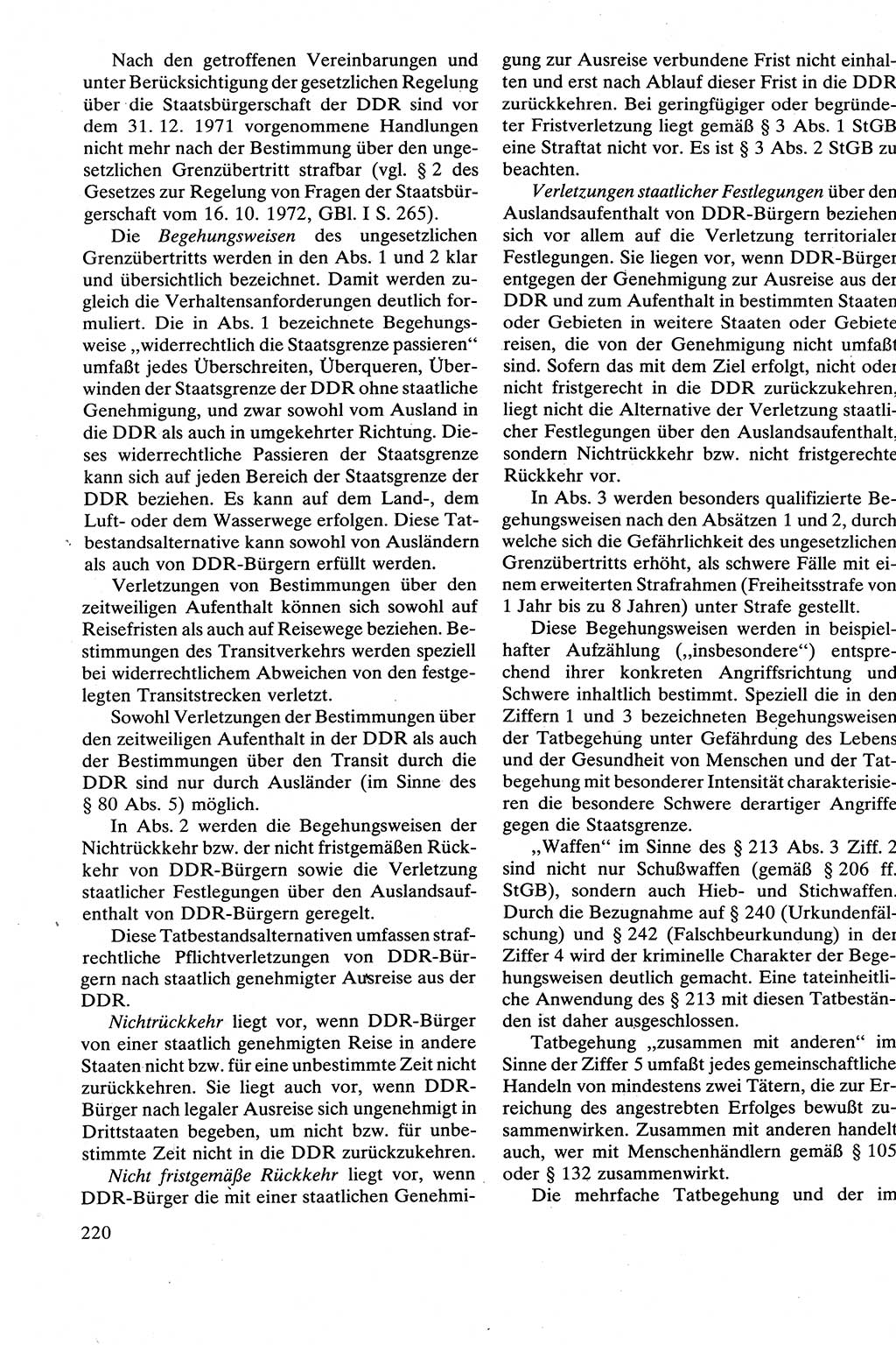 Strafrecht [Deutsche Demokratische Republik (DDR)], Besonderer Teil, Lehrbuch 1981, Seite 220 (Strafr. DDR BT Lb. 1981, S. 220)