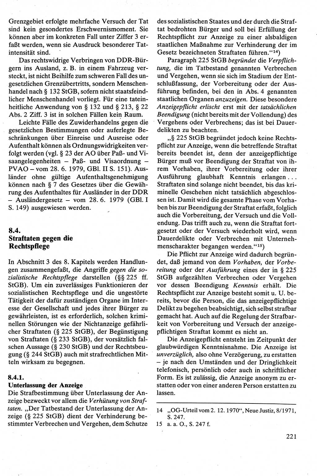 Strafrecht [Deutsche Demokratische Republik (DDR)], Besonderer Teil, Lehrbuch 1981, Seite 221 (Strafr. DDR BT Lb. 1981, S. 221)