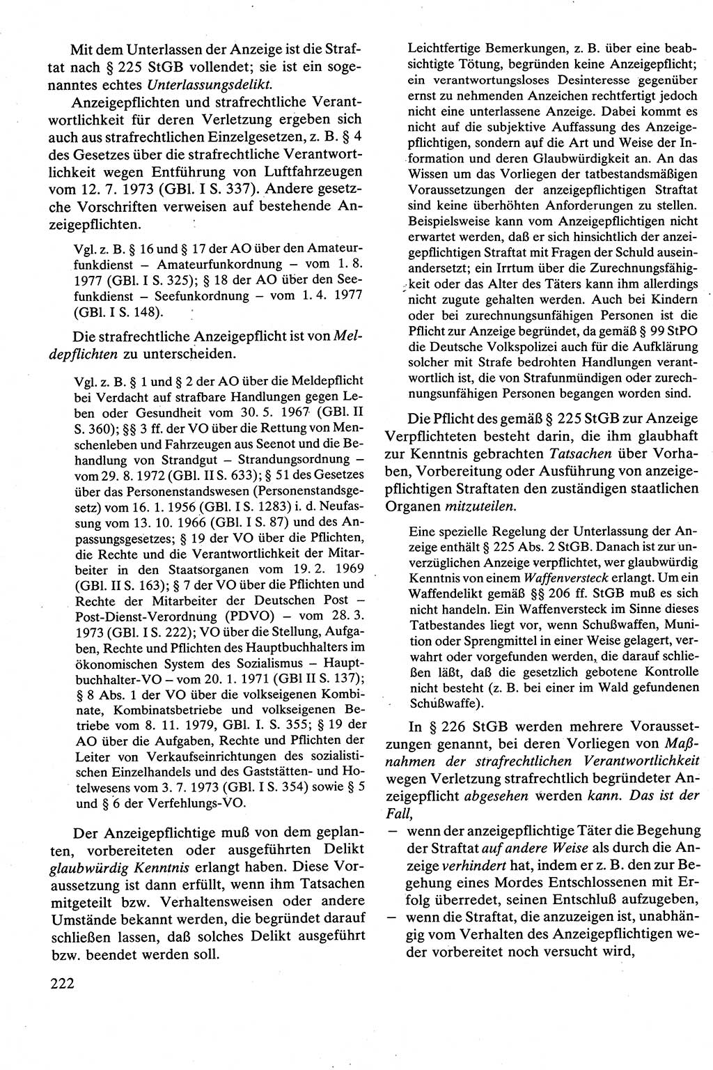 Strafrecht [Deutsche Demokratische Republik (DDR)], Besonderer Teil, Lehrbuch 1981, Seite 222 (Strafr. DDR BT Lb. 1981, S. 222)