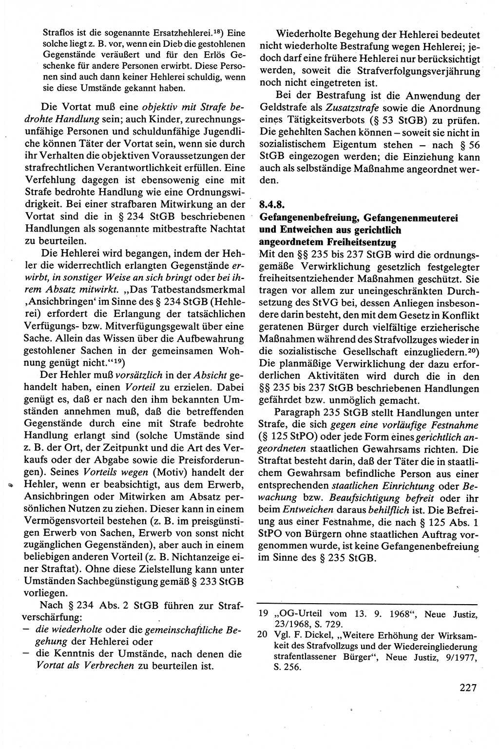 Strafrecht [Deutsche Demokratische Republik (DDR)], Besonderer Teil, Lehrbuch 1981, Seite 227 (Strafr. DDR BT Lb. 1981, S. 227)