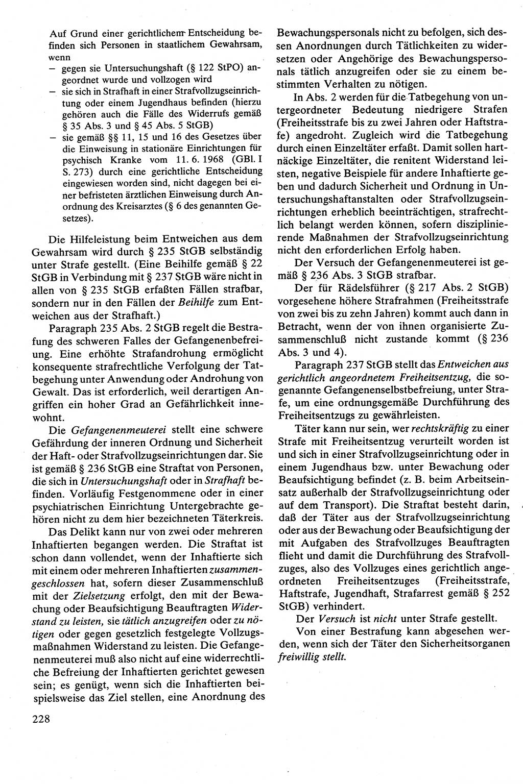 Strafrecht [Deutsche Demokratische Republik (DDR)], Besonderer Teil, Lehrbuch 1981, Seite 228 (Strafr. DDR BT Lb. 1981, S. 228)