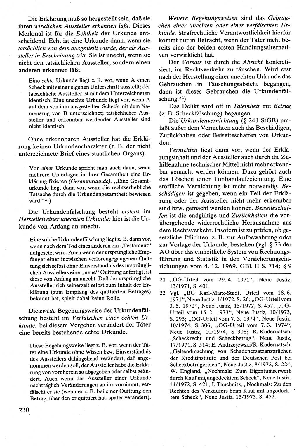Strafrecht [Deutsche Demokratische Republik (DDR)], Besonderer Teil, Lehrbuch 1981, Seite 230 (Strafr. DDR BT Lb. 1981, S. 230)