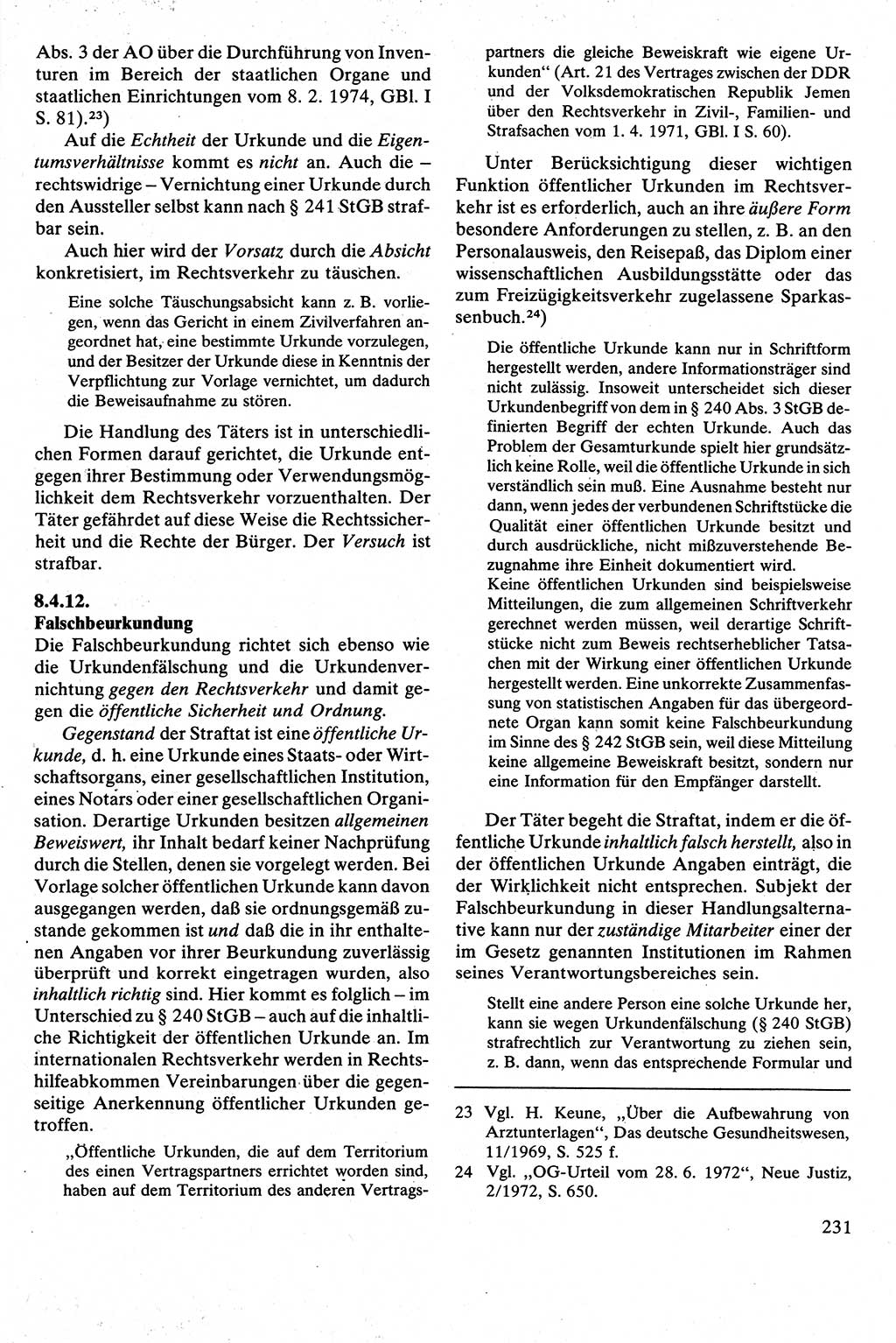 Strafrecht [Deutsche Demokratische Republik (DDR)], Besonderer Teil, Lehrbuch 1981, Seite 231 (Strafr. DDR BT Lb. 1981, S. 231)