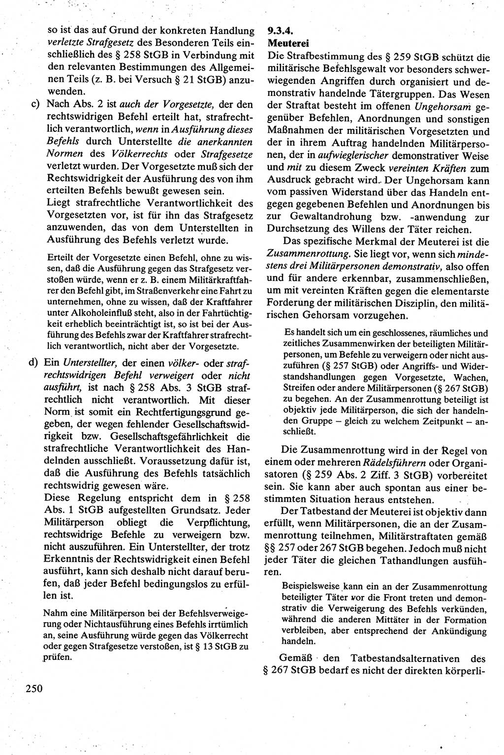 Strafrecht [Deutsche Demokratische Republik (DDR)], Besonderer Teil, Lehrbuch 1981, Seite 250 (Strafr. DDR BT Lb. 1981, S. 250)