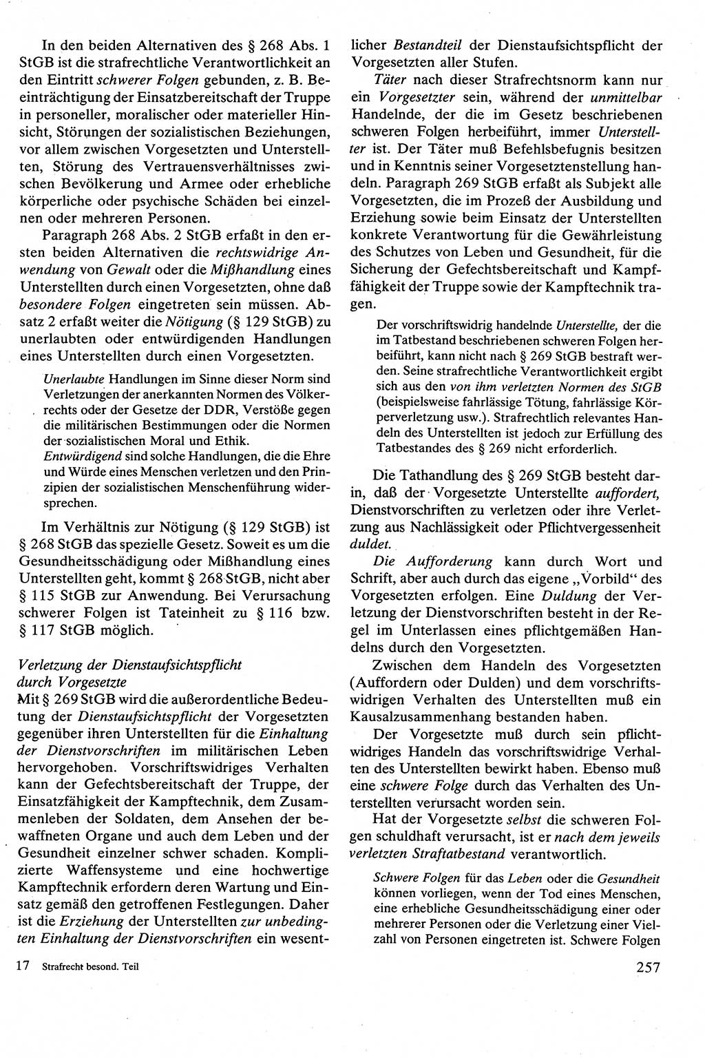Strafrecht [Deutsche Demokratische Republik (DDR)], Besonderer Teil, Lehrbuch 1981, Seite 257 (Strafr. DDR BT Lb. 1981, S. 257)