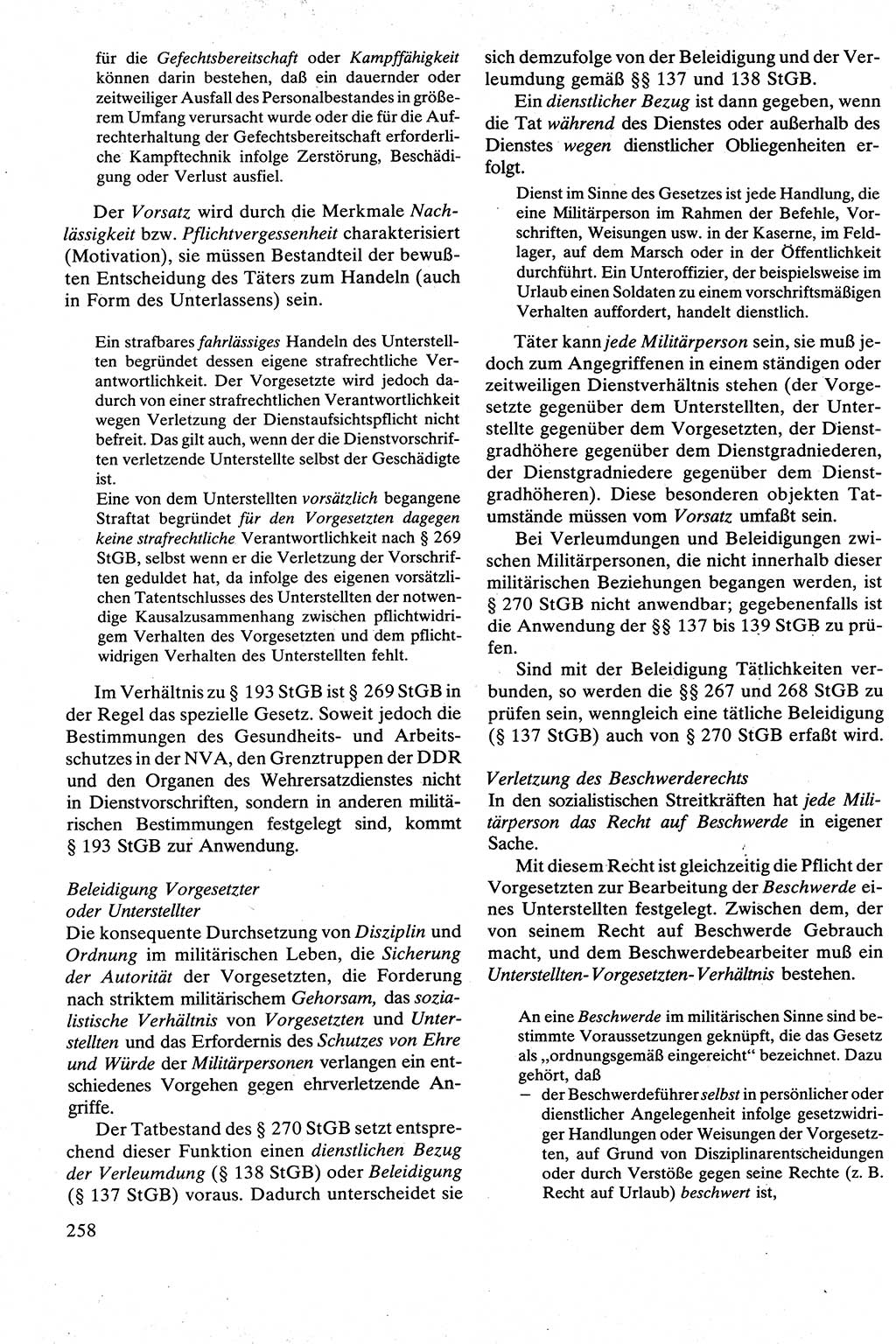 Strafrecht [Deutsche Demokratische Republik (DDR)], Besonderer Teil, Lehrbuch 1981, Seite 258 (Strafr. DDR BT Lb. 1981, S. 258)