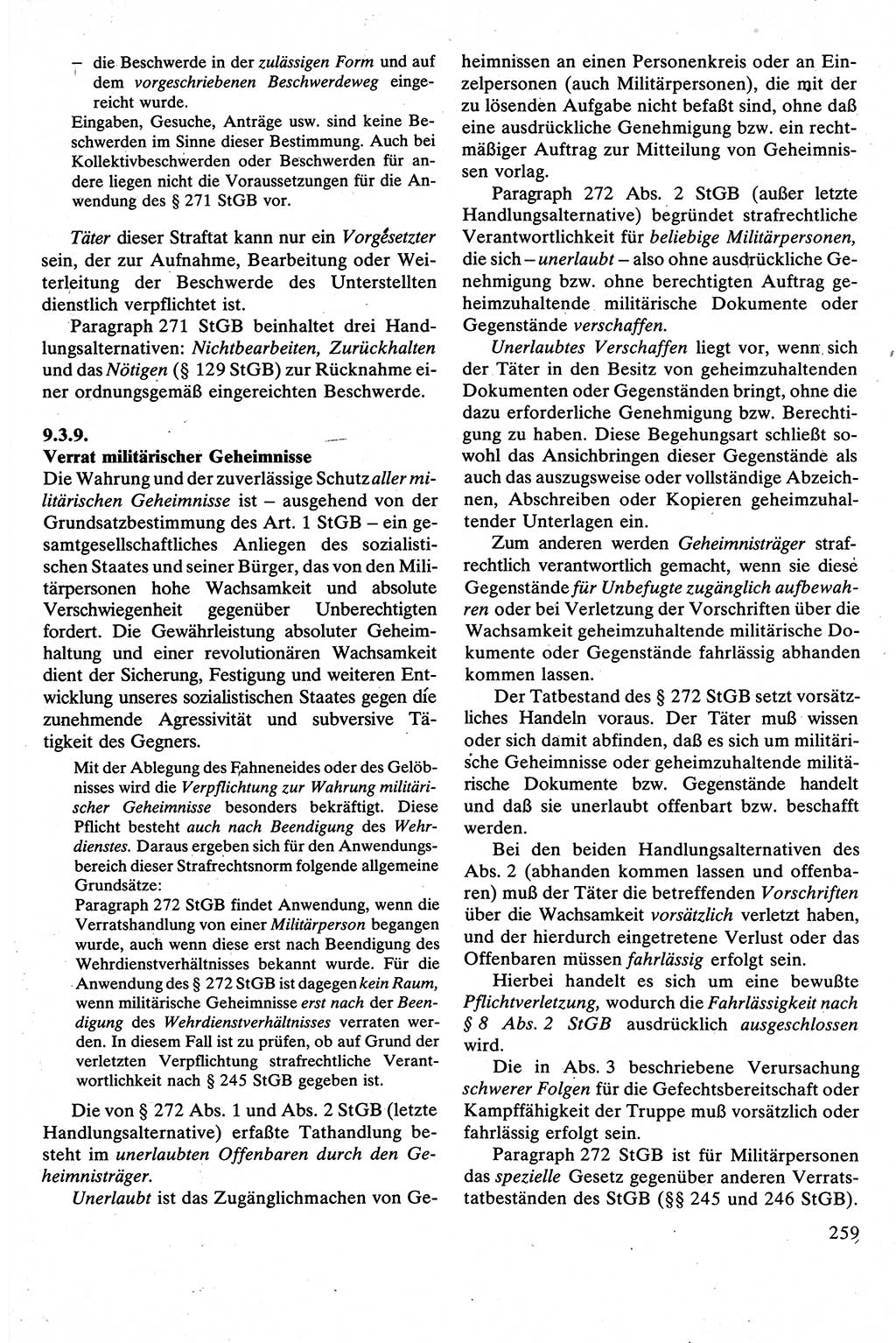 Strafrecht [Deutsche Demokratische Republik (DDR)], Besonderer Teil, Lehrbuch 1981, Seite 259 (Strafr. DDR BT Lb. 1981, S. 259)