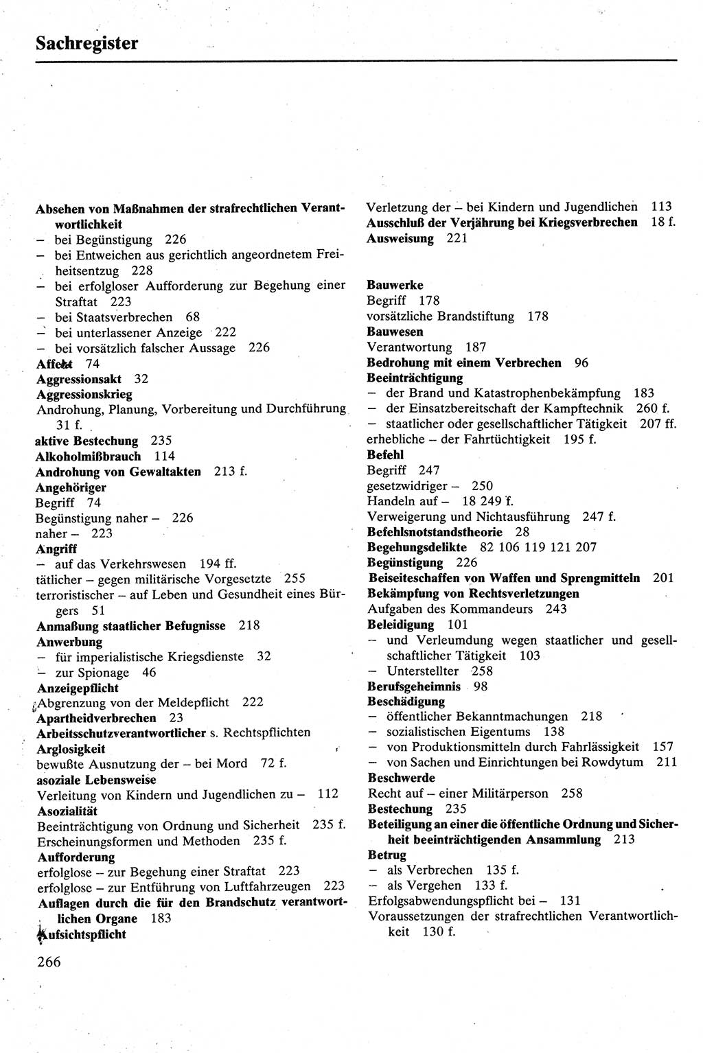 Strafrecht [Deutsche Demokratische Republik (DDR)], Besonderer Teil, Lehrbuch 1981, Seite 266 (Strafr. DDR BT Lb. 1981, S. 266)