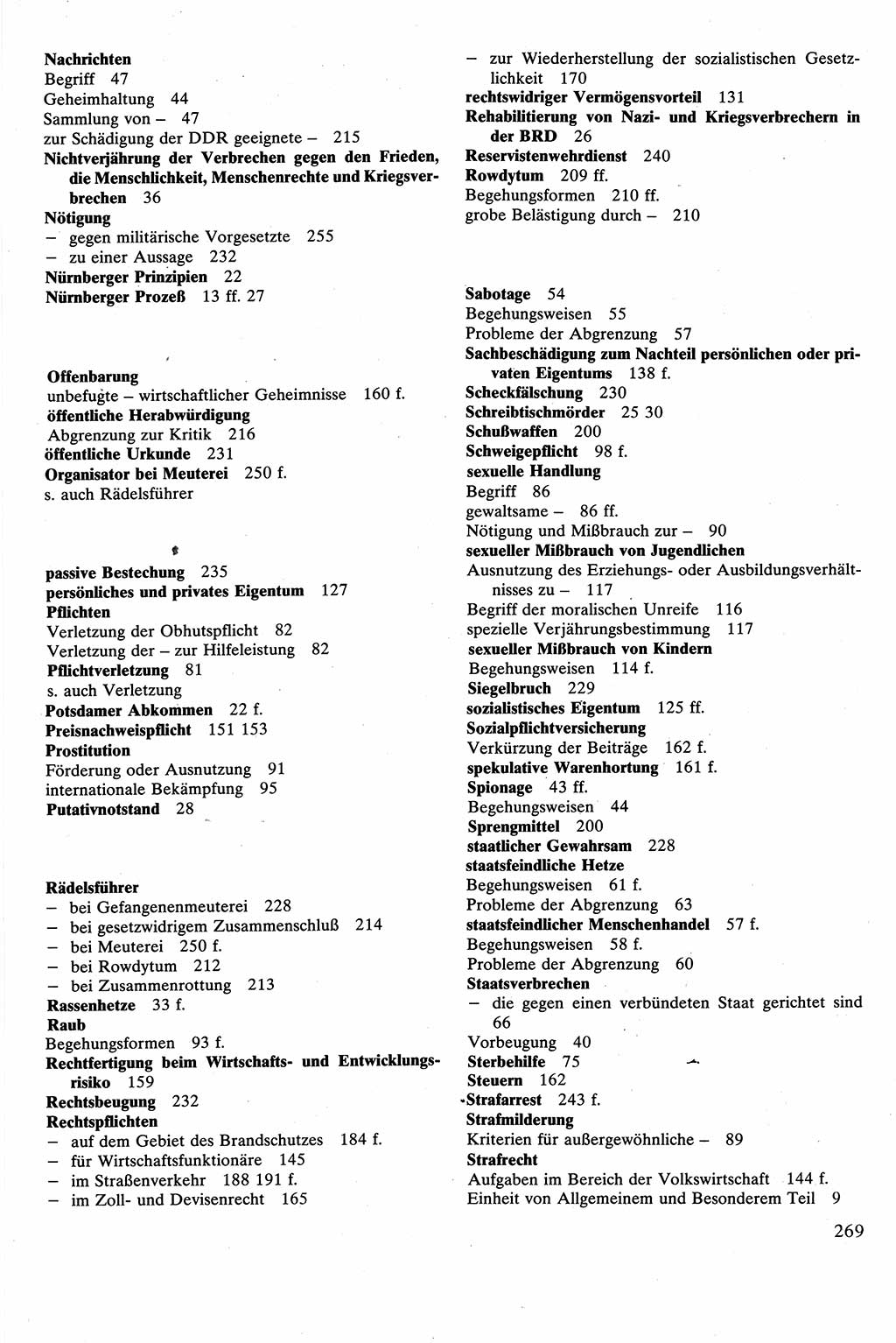Strafrecht [Deutsche Demokratische Republik (DDR)], Besonderer Teil, Lehrbuch 1981, Seite 269 (Strafr. DDR BT Lb. 1981, S. 269)