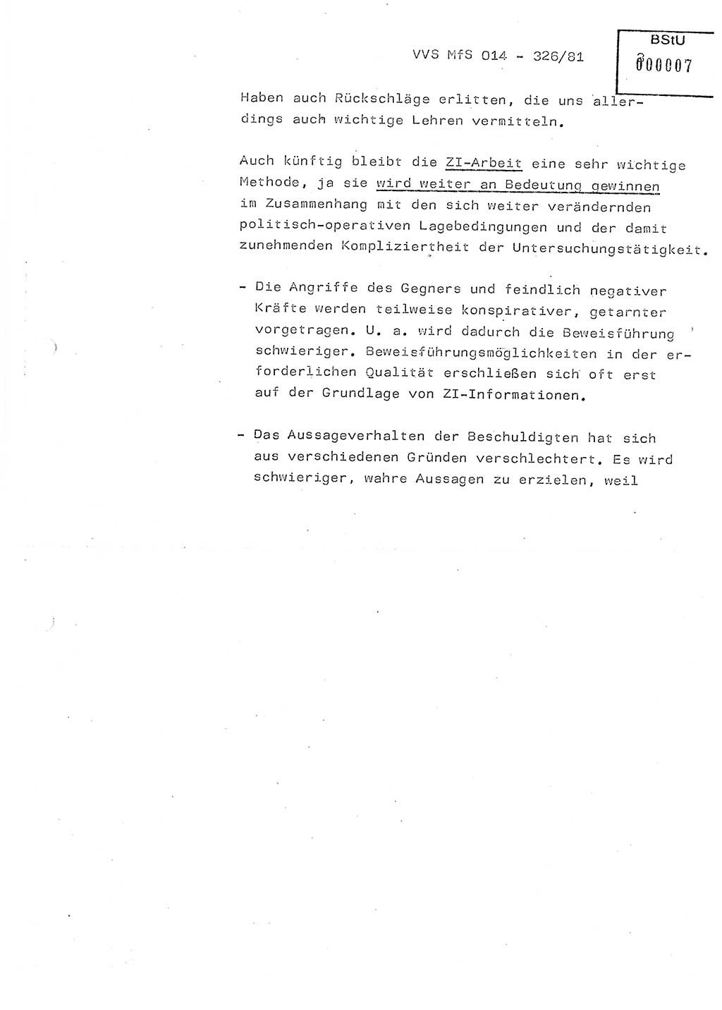 Thesen zum Einführungsvortrag für die Schulung zur Richtlinie Nr. 2/81 [zur Arbeit mit Zelleninformatoren (ZI)] des Genossen Minister (Generaloberst Erich Mielke), Ministerium für Staatssicherheit (MfS) [Deutsche Demokratische Republik (DDR)], Hauptabteilung (HA) Ⅸ, Vertrauliche Verschlußsache (VVS) 014-326/81, Berlin 1981, Seite 3 (Th. Sch. RL 2/81 MfS DDR HA Ⅸ VVS 014-326/81 1981, S. 3)