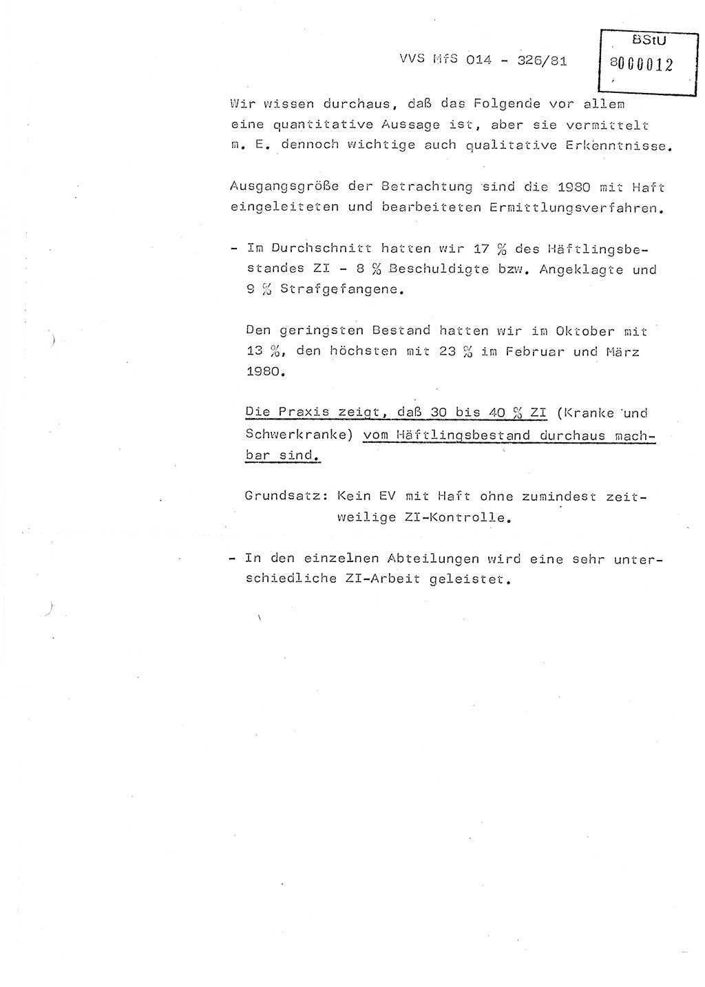 Thesen zum Einführungsvortrag für die Schulung zur Richtlinie Nr. 2/81 [zur Arbeit mit Zelleninformatoren (ZI)] des Genossen Minister (Generaloberst Erich Mielke), Ministerium für Staatssicherheit (MfS) [Deutsche Demokratische Republik (DDR)], Hauptabteilung (HA) Ⅸ, Vertrauliche Verschlußsache (VVS) 014-326/81, Berlin 1981, Seite 8 (Th. Sch. RL 2/81 MfS DDR HA Ⅸ VVS 014-326/81 1981, S. 8)