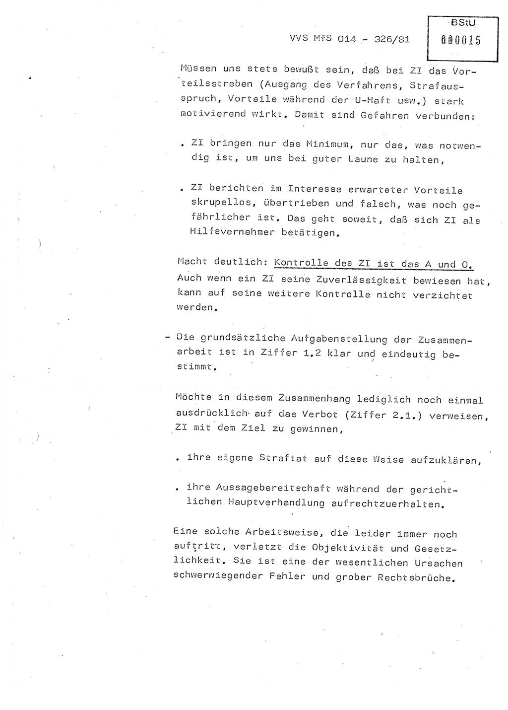 Thesen zum Einführungsvortrag für die Schulung zur Richtlinie Nr. 2/81 [zur Arbeit mit Zelleninformatoren (ZI)] des Genossen Minister (Generaloberst Erich Mielke), Ministerium für Staatssicherheit (MfS) [Deutsche Demokratische Republik (DDR)], Hauptabteilung (HA) Ⅸ, Vertrauliche Verschlußsache (VVS) 014-326/81, Berlin 1981, Seite 11 (Th. Sch. RL 2/81 MfS DDR HA Ⅸ VVS 014-326/81 1981, S. 11)
