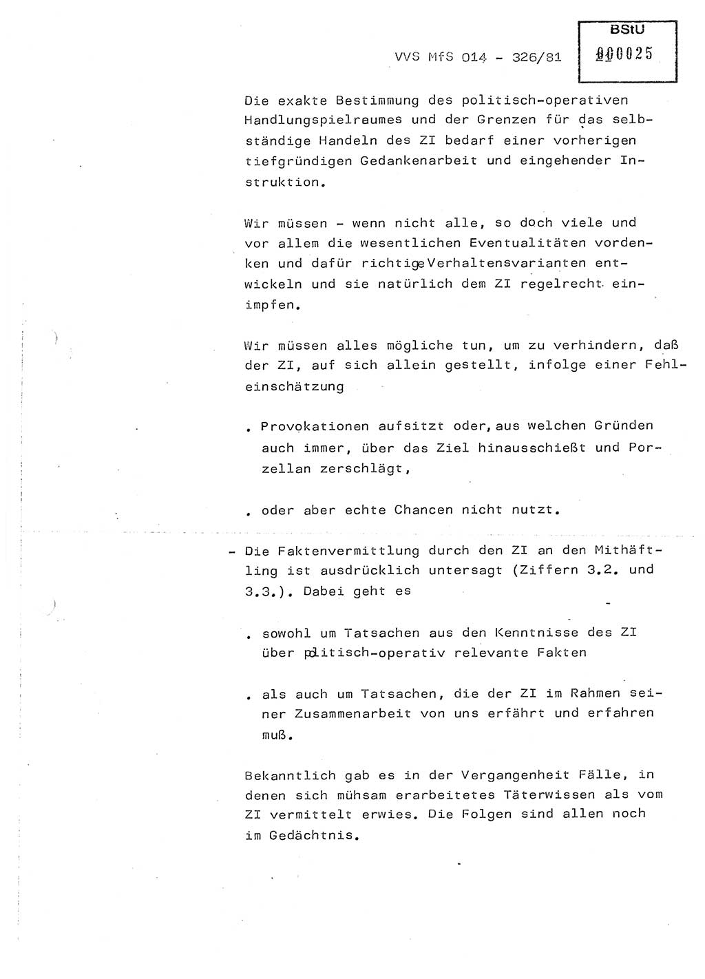 Thesen zum Einführungsvortrag für die Schulung zur Richtlinie Nr. 2/81 [zur Arbeit mit Zelleninformatoren (ZI)] des Genossen Minister (Generaloberst Erich Mielke), Ministerium für Staatssicherheit (MfS) [Deutsche Demokratische Republik (DDR)], Hauptabteilung (HA) Ⅸ, Vertrauliche Verschlußsache (VVS) 014-326/81, Berlin 1981, Seite 21 (Th. Sch. RL 2/81 MfS DDR HA Ⅸ VVS 014-326/81 1981, S. 21)