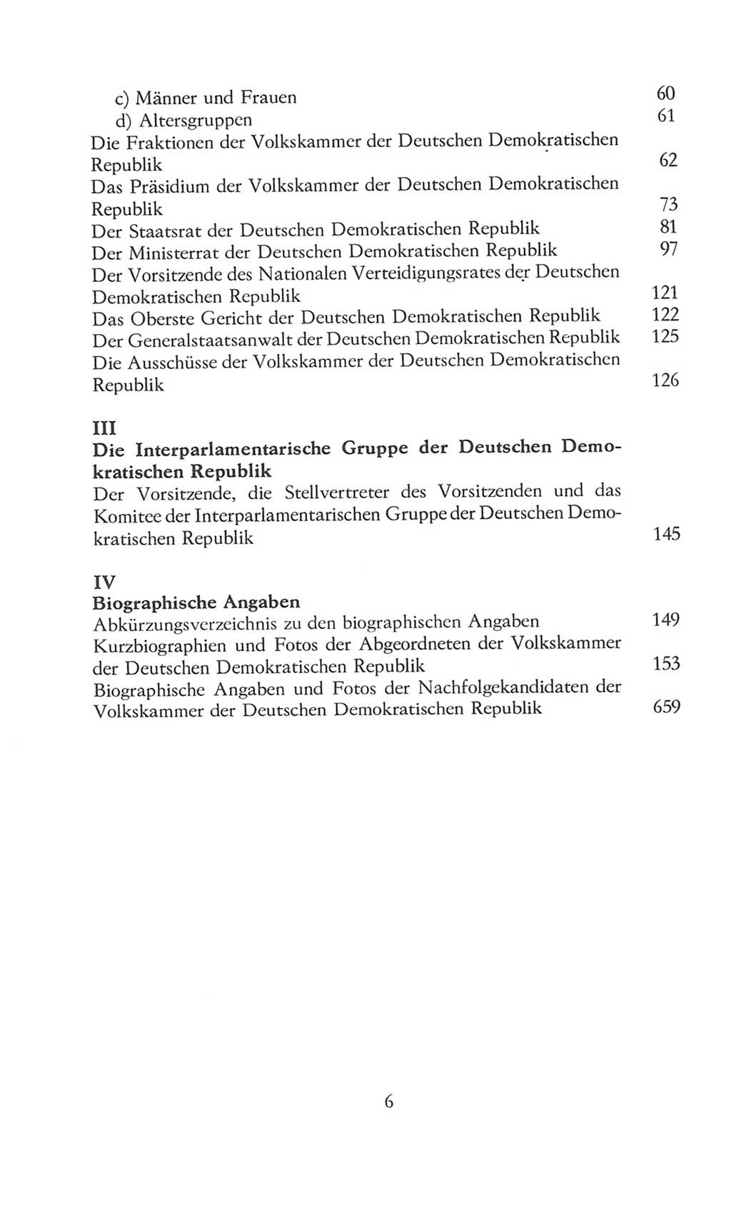 Volkskammer (VK) der Deutschen Demokratischen Republik (DDR), 8. Wahlperiode 1981-1986, Seite 6 (VK. DDR 8. WP. 1981-1986, S. 6)