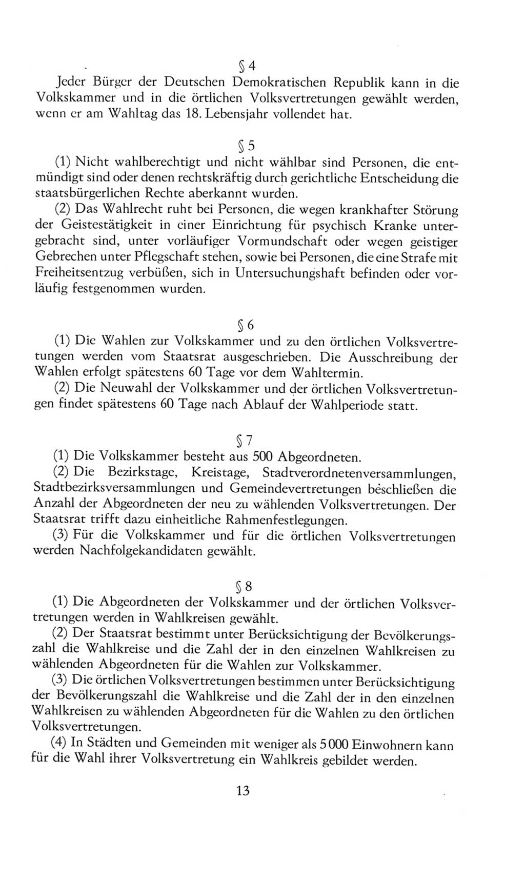 Volkskammer (VK) der Deutschen Demokratischen Republik (DDR), 8. Wahlperiode 1981-1986, Seite 13 (VK. DDR 8. WP. 1981-1986, S. 13)