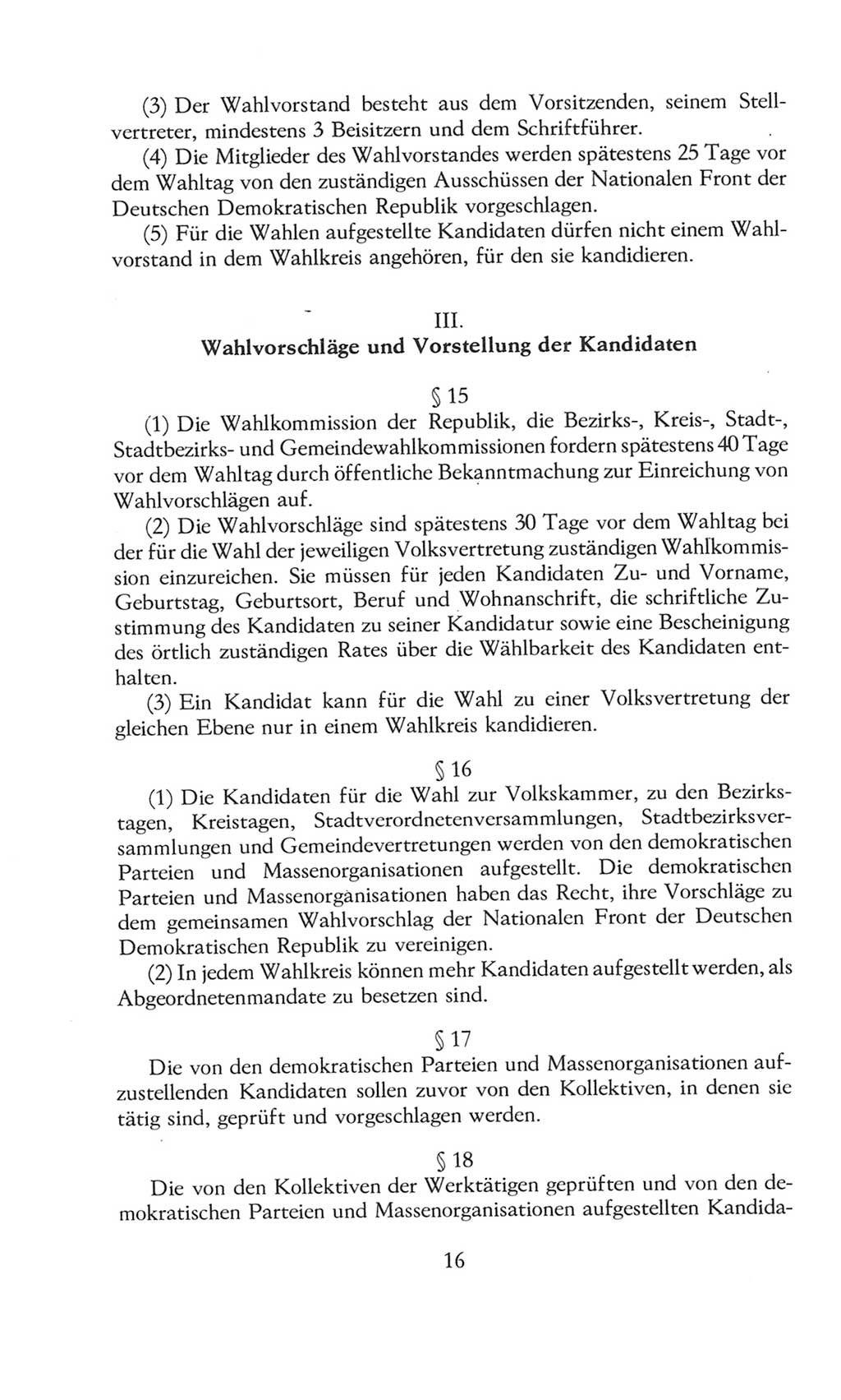 Volkskammer (VK) der Deutschen Demokratischen Republik (DDR), 8. Wahlperiode 1981-1986, Seite 16 (VK. DDR 8. WP. 1981-1986, S. 16)