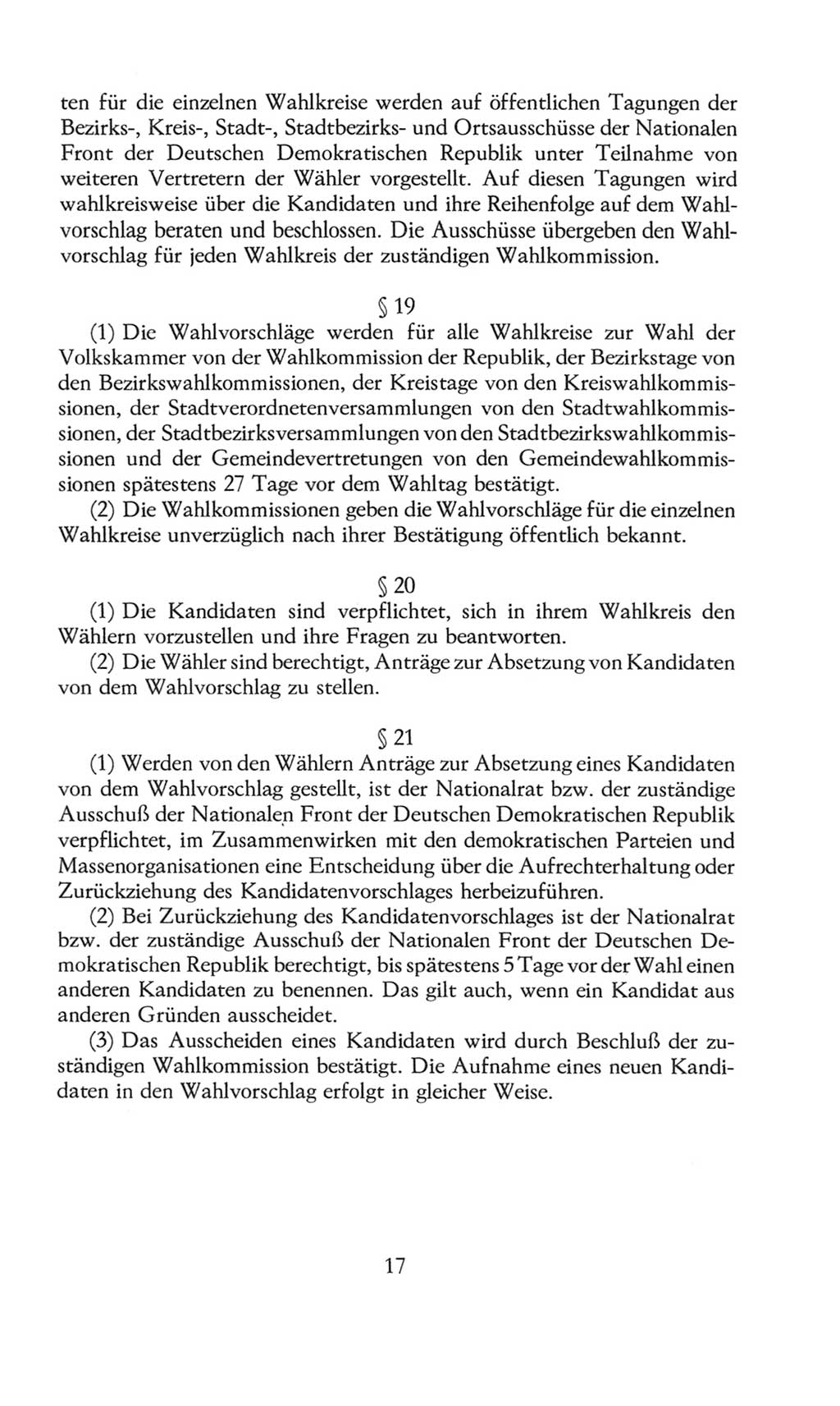 Volkskammer (VK) der Deutschen Demokratischen Republik (DDR), 8. Wahlperiode 1981-1986, Seite 17 (VK. DDR 8. WP. 1981-1986, S. 17)