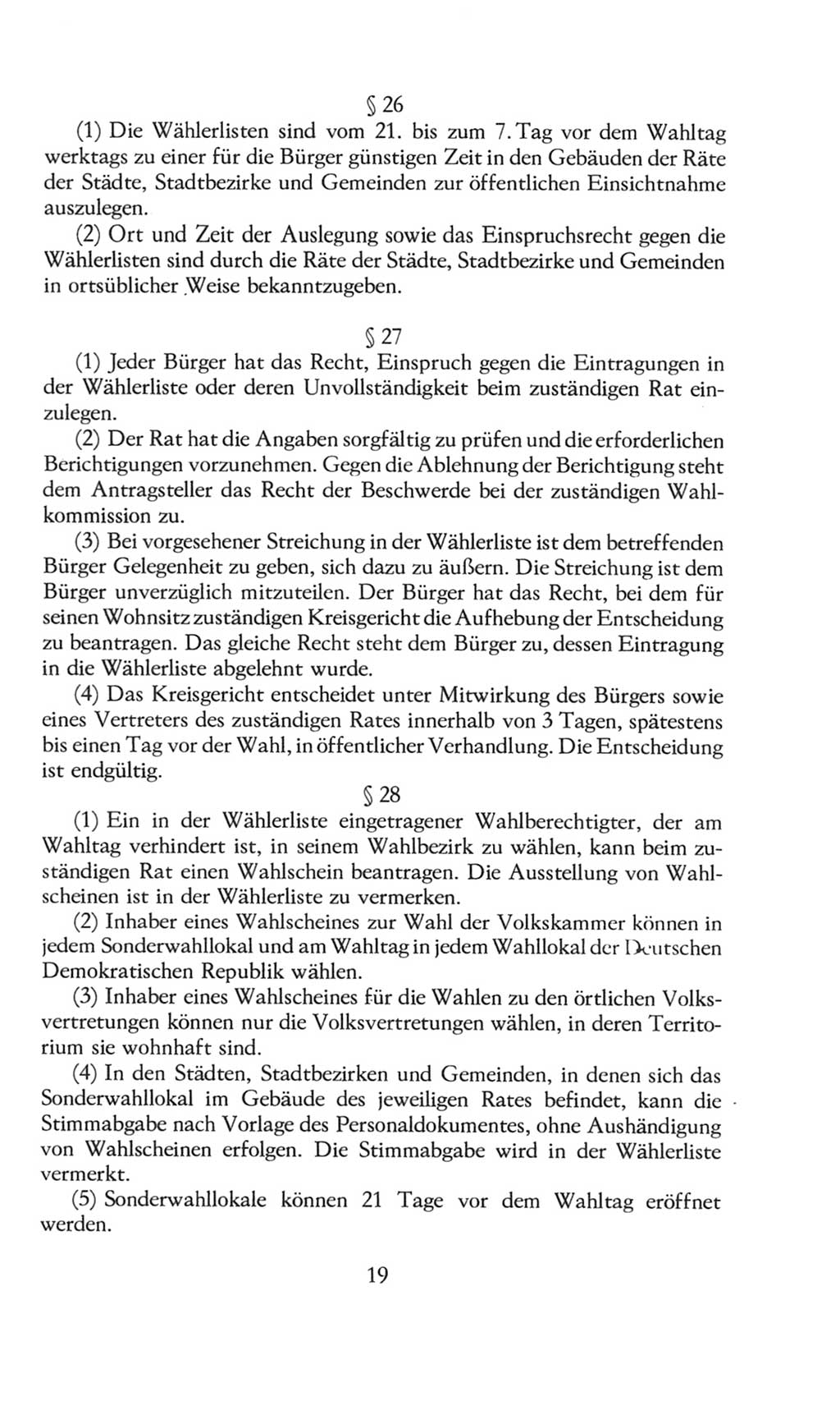 Volkskammer (VK) der Deutschen Demokratischen Republik (DDR), 8. Wahlperiode 1981-1986, Seite 19 (VK. DDR 8. WP. 1981-1986, S. 19)