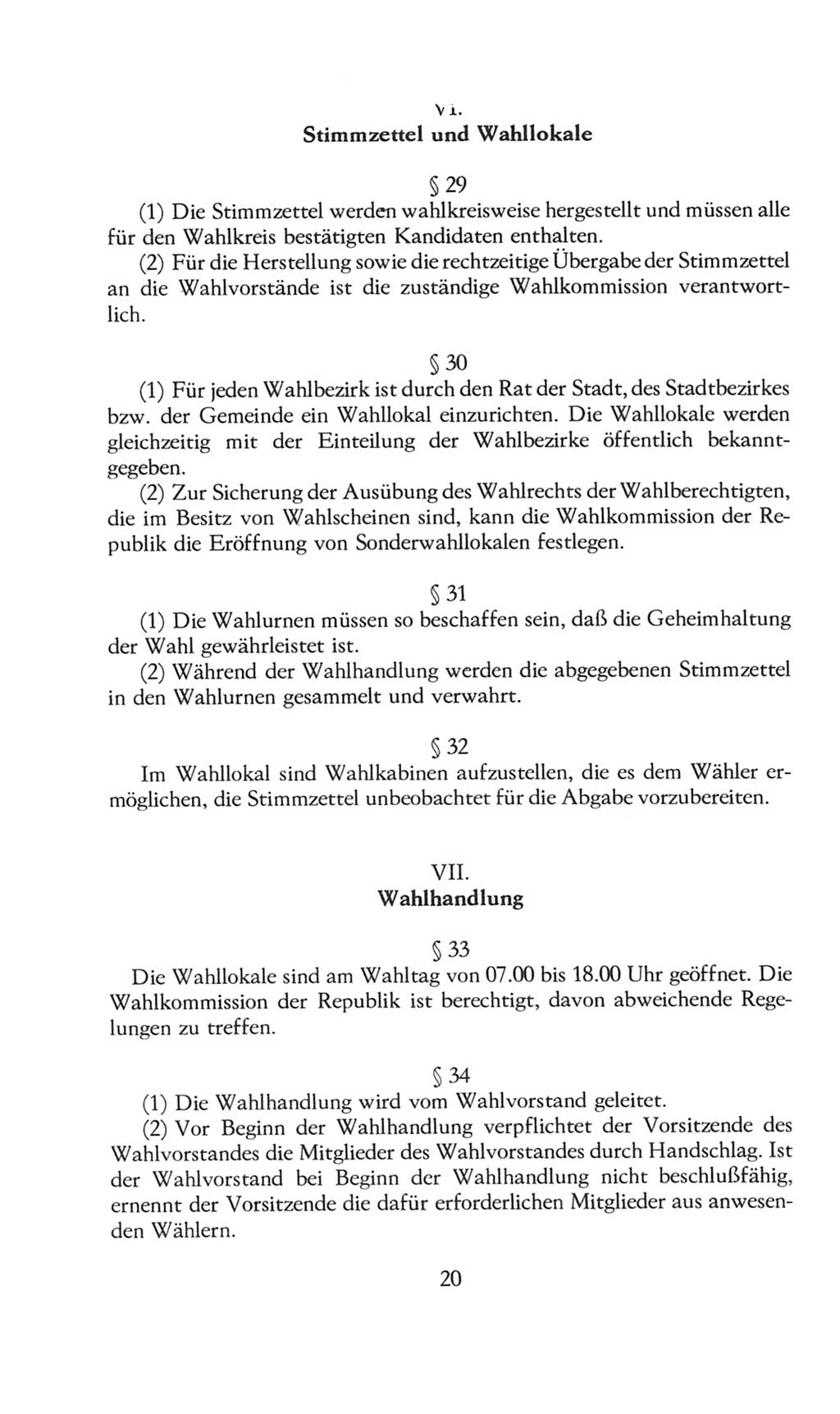 Volkskammer (VK) der Deutschen Demokratischen Republik (DDR), 8. Wahlperiode 1981-1986, Seite 20 (VK. DDR 8. WP. 1981-1986, S. 20)