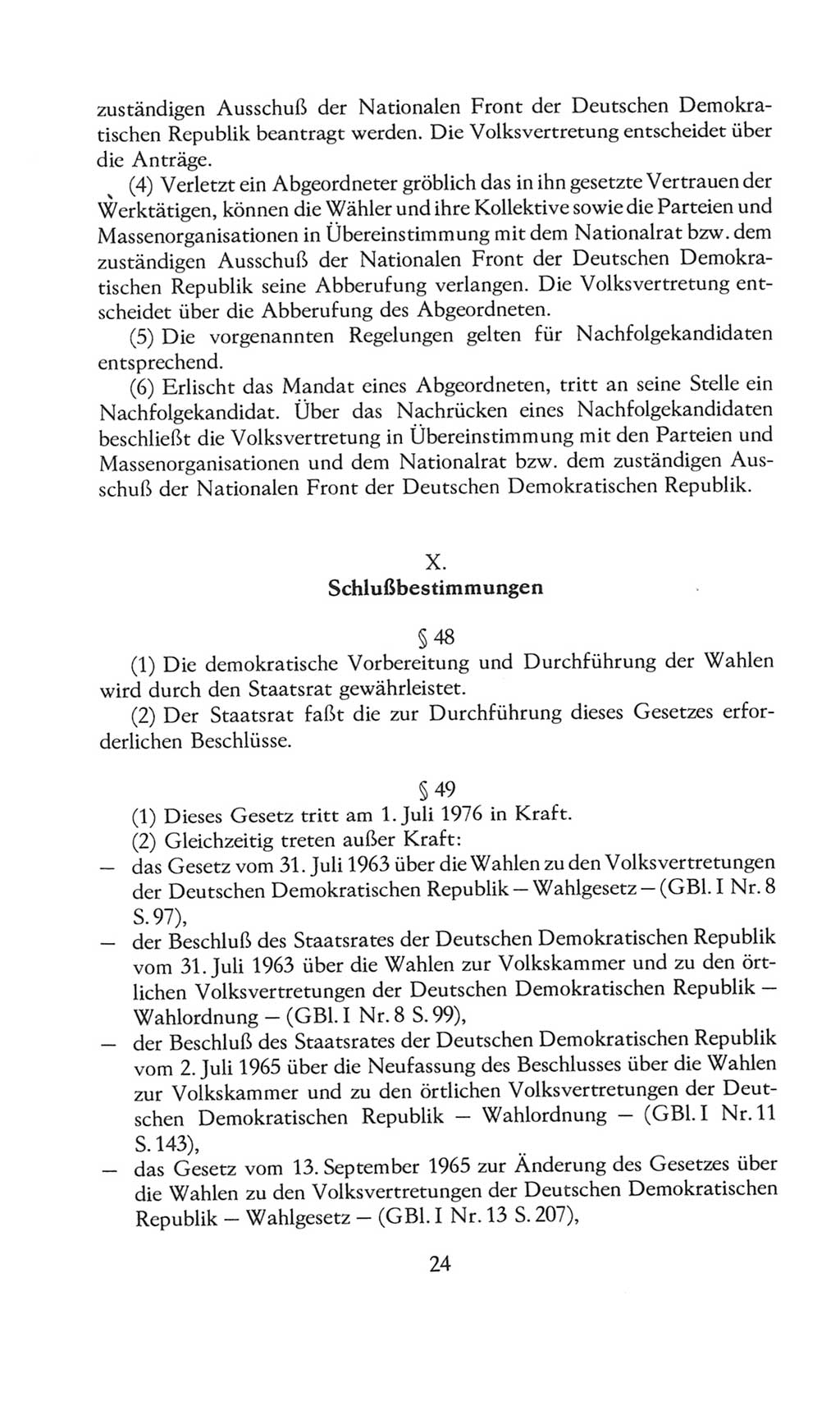 Volkskammer (VK) der Deutschen Demokratischen Republik (DDR), 8. Wahlperiode 1981-1986, Seite 24 (VK. DDR 8. WP. 1981-1986, S. 24)