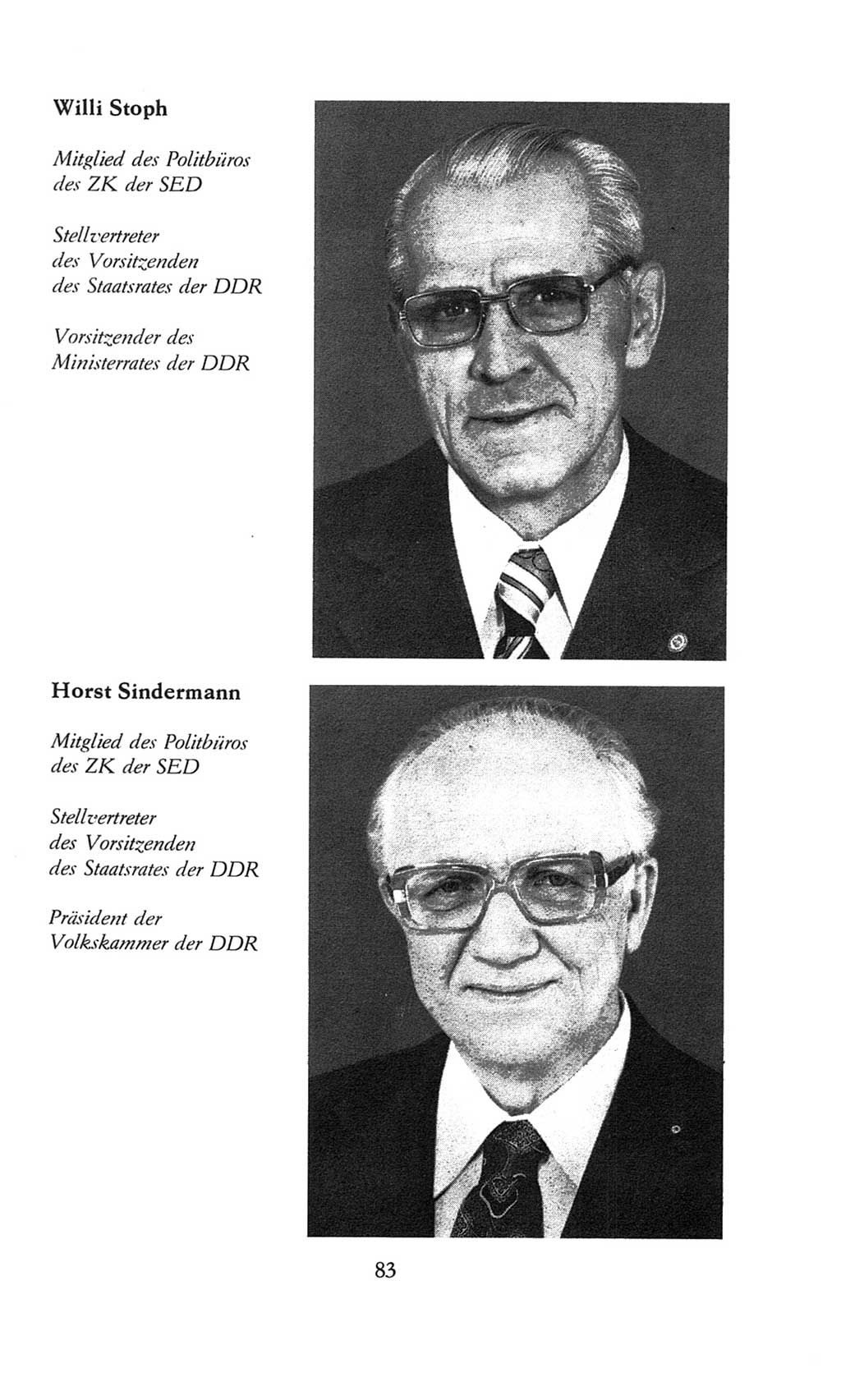 Volkskammer (VK) der Deutschen Demokratischen Republik (DDR), 8. Wahlperiode 1981-1986, Seite 83 (VK. DDR 8. WP. 1981-1986, S. 83)