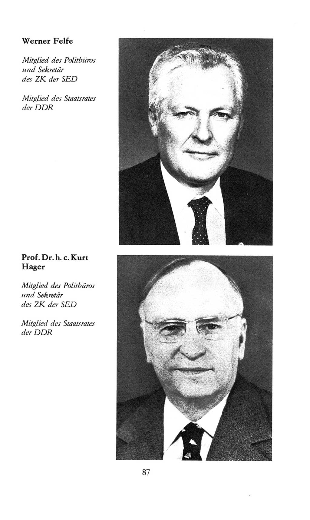 Volkskammer (VK) der Deutschen Demokratischen Republik (DDR), 8. Wahlperiode 1981-1986, Seite 87 (VK. DDR 8. WP. 1981-1986, S. 87)