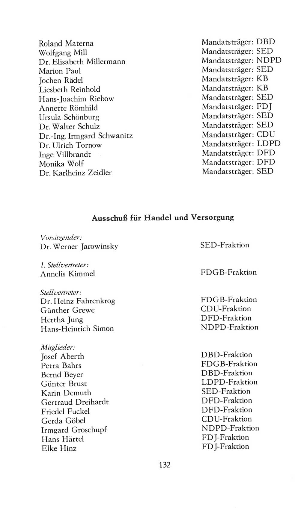 Volkskammer (VK) der Deutschen Demokratischen Republik (DDR), 8. Wahlperiode 1981-1986, Seite 132 (VK. DDR 8. WP. 1981-1986, S. 132)