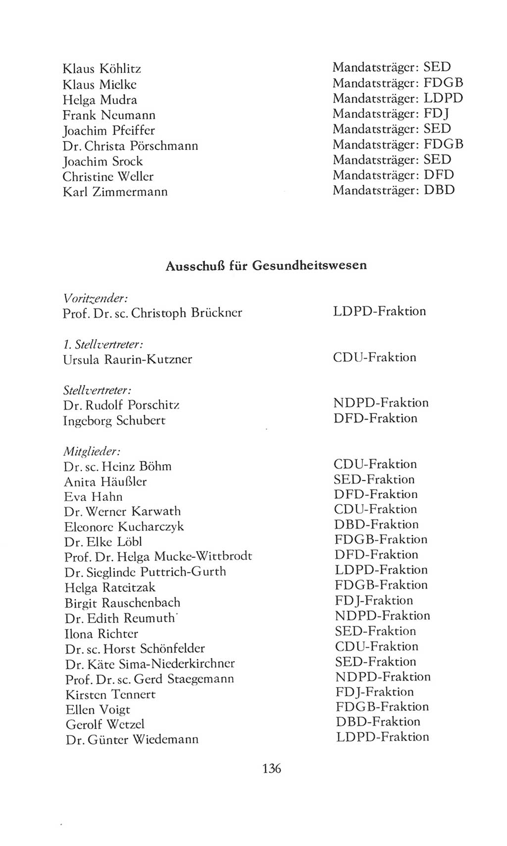 Volkskammer (VK) der Deutschen Demokratischen Republik (DDR), 8. Wahlperiode 1981-1986, Seite 136 (VK. DDR 8. WP. 1981-1986, S. 136)