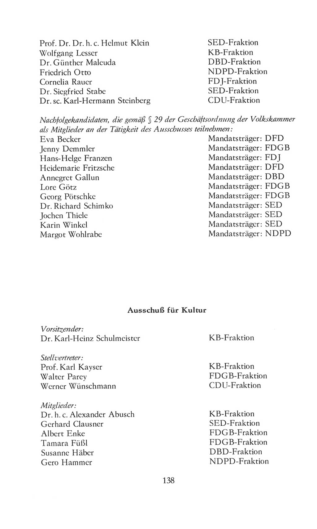 Volkskammer (VK) der Deutschen Demokratischen Republik (DDR), 8. Wahlperiode 1981-1986, Seite 138 (VK. DDR 8. WP. 1981-1986, S. 138)