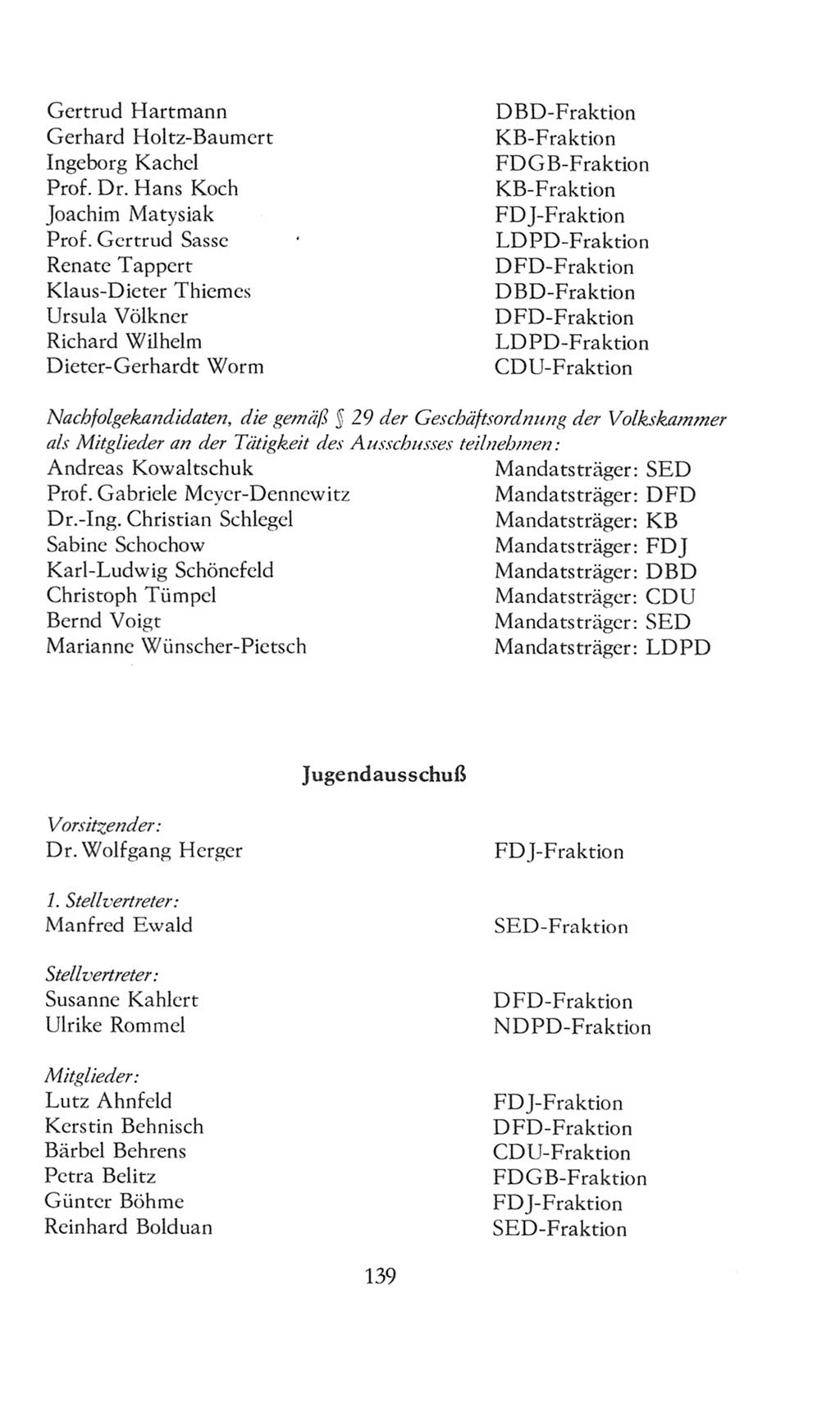 Volkskammer (VK) der Deutschen Demokratischen Republik (DDR), 8. Wahlperiode 1981-1986, Seite 139 (VK. DDR 8. WP. 1981-1986, S. 139)