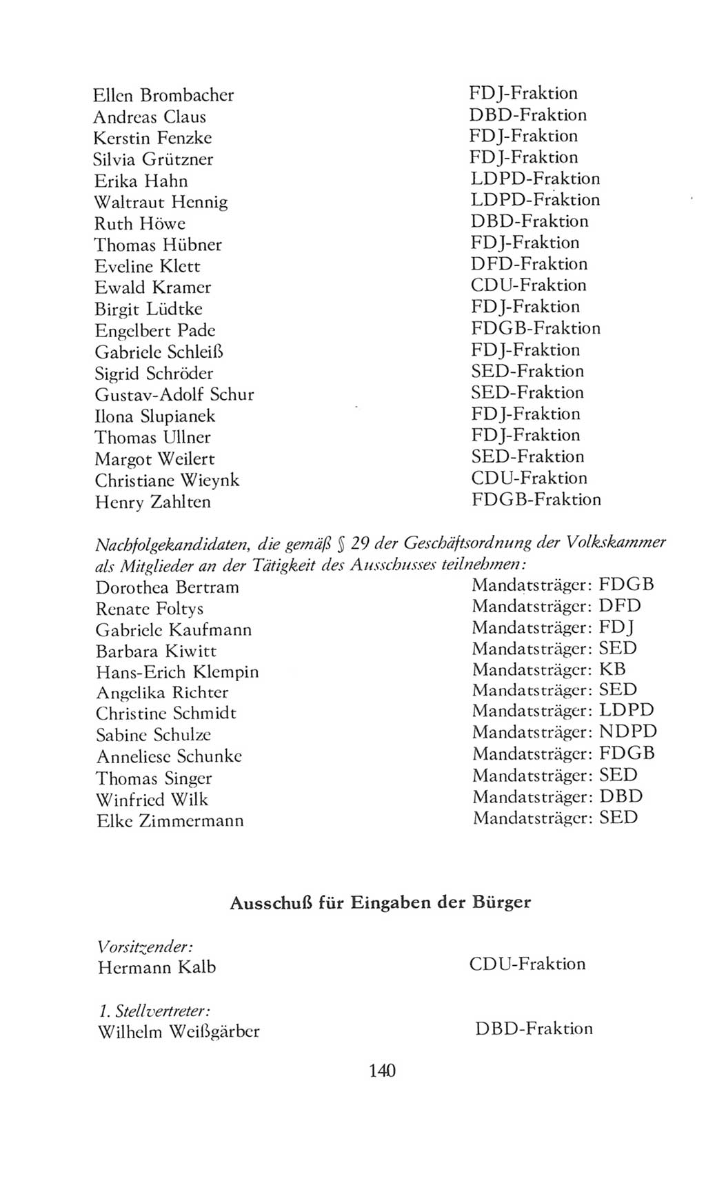 Volkskammer (VK) der Deutschen Demokratischen Republik (DDR), 8. Wahlperiode 1981-1986, Seite 140 (VK. DDR 8. WP. 1981-1986, S. 140)