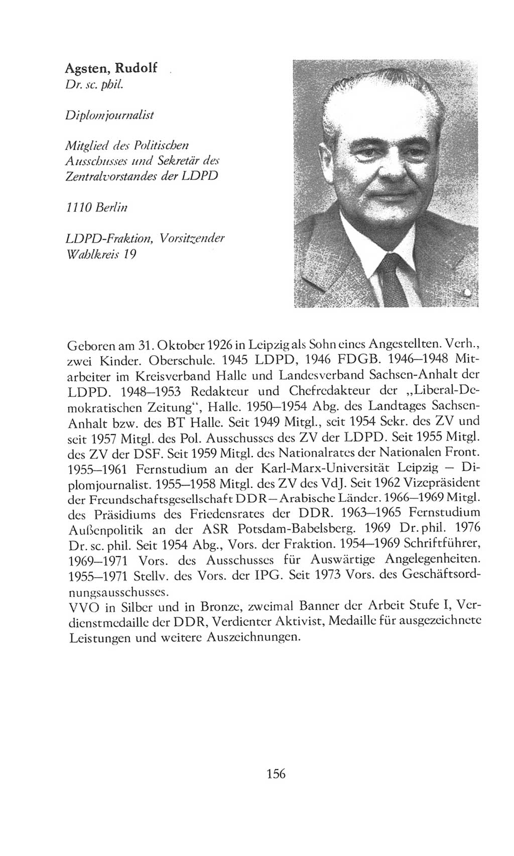 Volkskammer (VK) der Deutschen Demokratischen Republik (DDR), 8. Wahlperiode 1981-1986, Seite 156 (VK. DDR 8. WP. 1981-1986, S. 156)