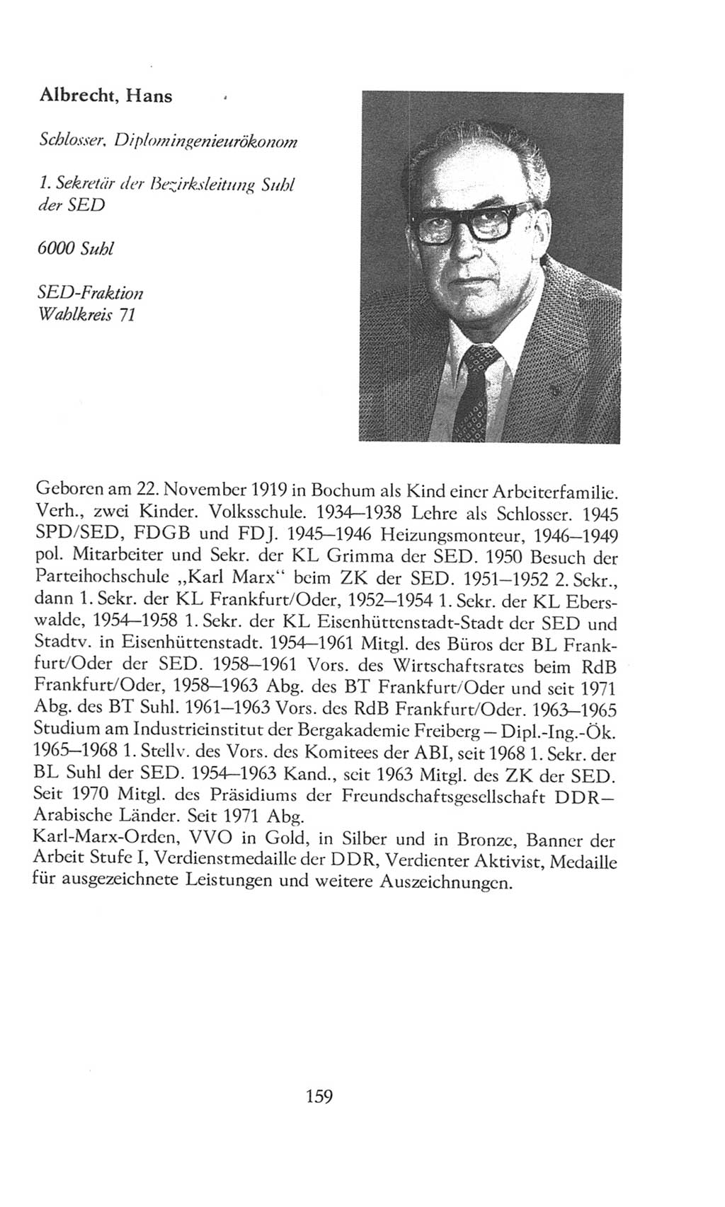 Volkskammer (VK) der Deutschen Demokratischen Republik (DDR), 8. Wahlperiode 1981-1986, Seite 159 (VK. DDR 8. WP. 1981-1986, S. 159)