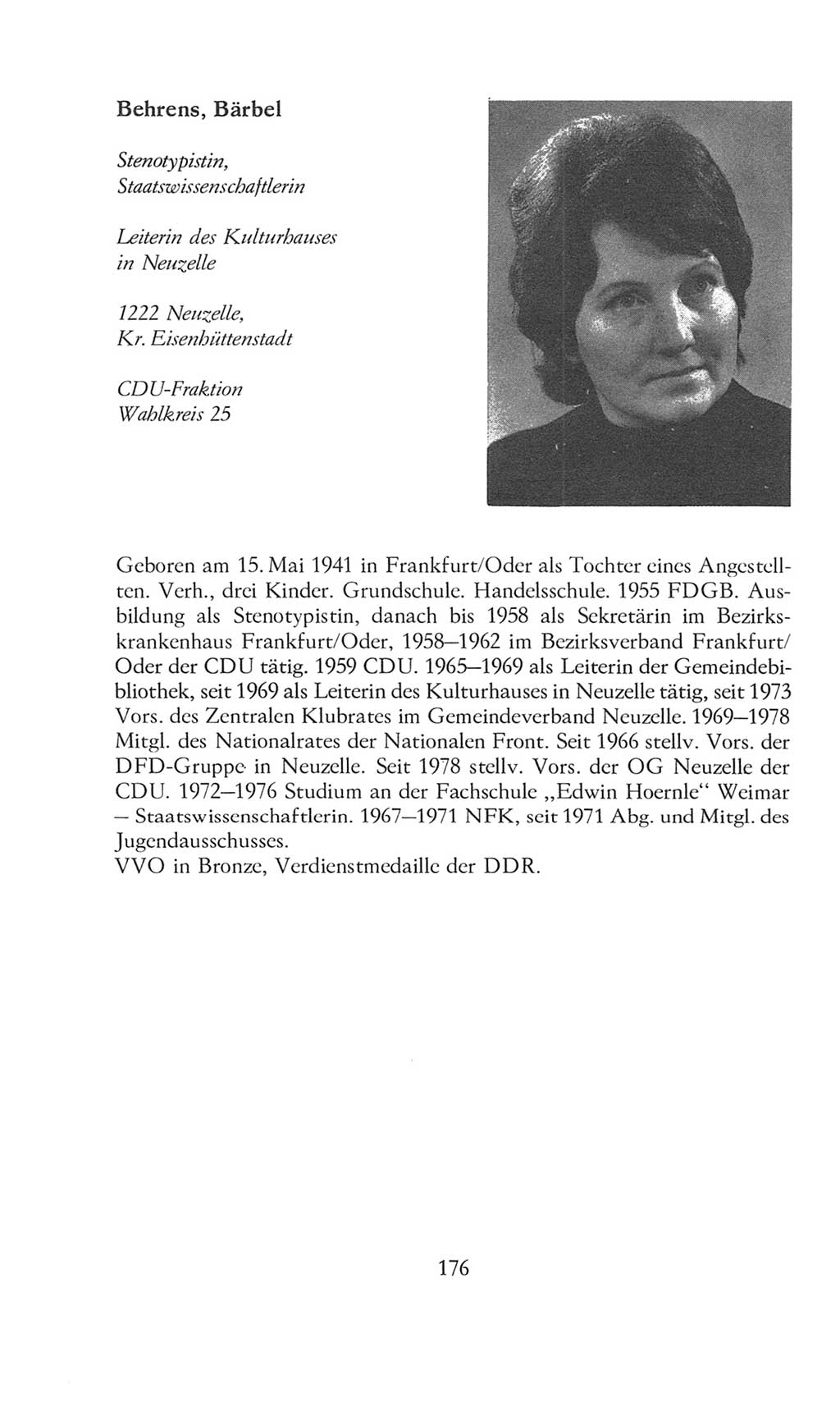 Volkskammer (VK) der Deutschen Demokratischen Republik (DDR), 8. Wahlperiode 1981-1986, Seite 176 (VK. DDR 8. WP. 1981-1986, S. 176)